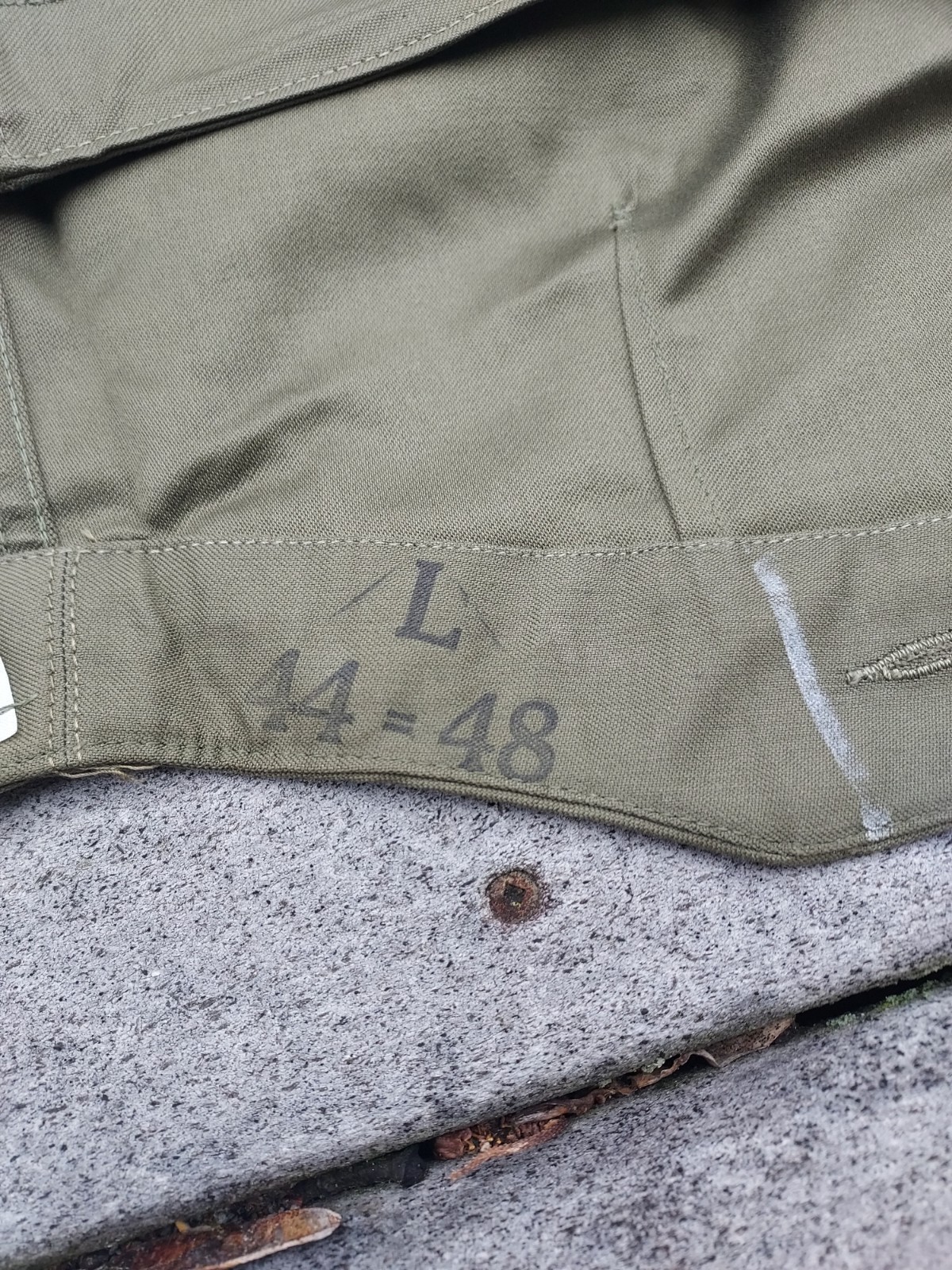 WWII WW2 US Army M1943 OD Field Jacket Hood M-1943 Hood Size Large Cutter Tag