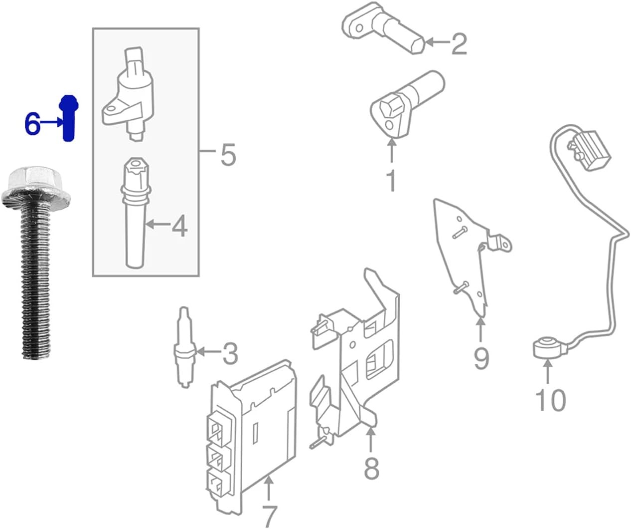 8 Pack Ignition Coil Mounting Screw Bolts Replace for 23750 W714507S437 W711062S
