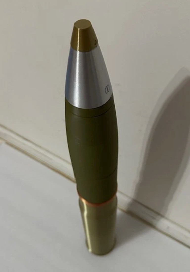 Sherman Tank M48 75mm H.E 3D Printed Display Model Shell with Fuse