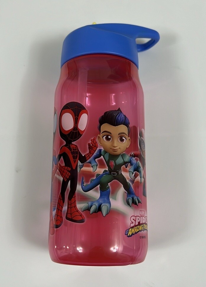 Marvel Spidey Sip Water Bottle w/Carry Loop 16 oz Sippy Cup zak Designs