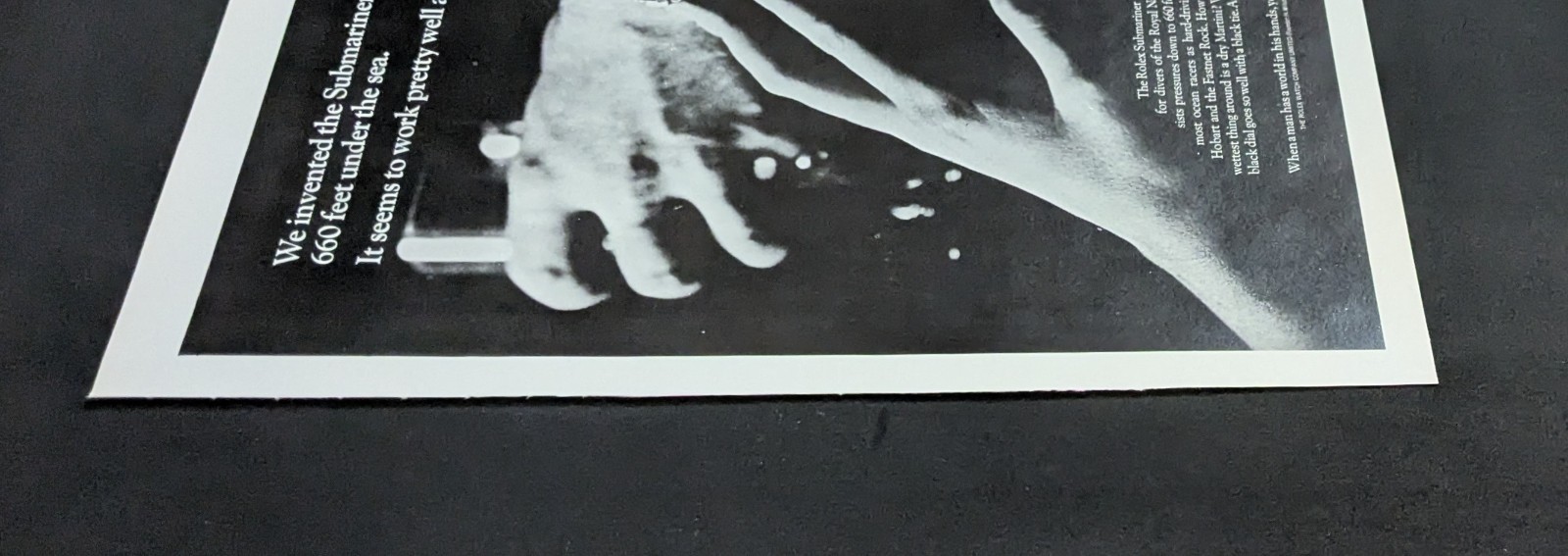 1966 Rolex Submariner 5513 Rare White Border Variation Print Ad 11" x 8.5"