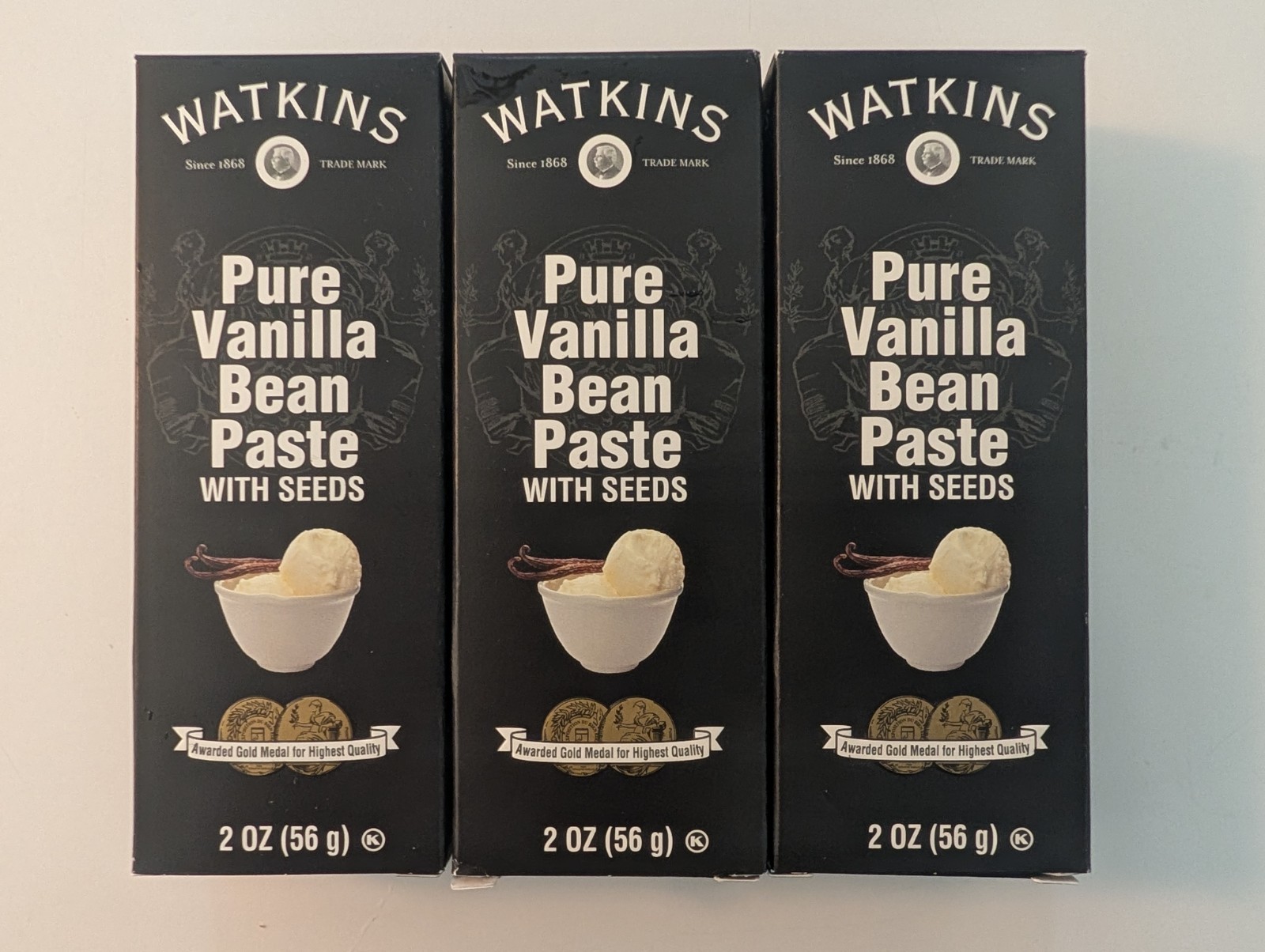 (Lot of 3) Watkins All Natural Original Gourmet Pure Vanilla Bean Paste 2oz NEW!