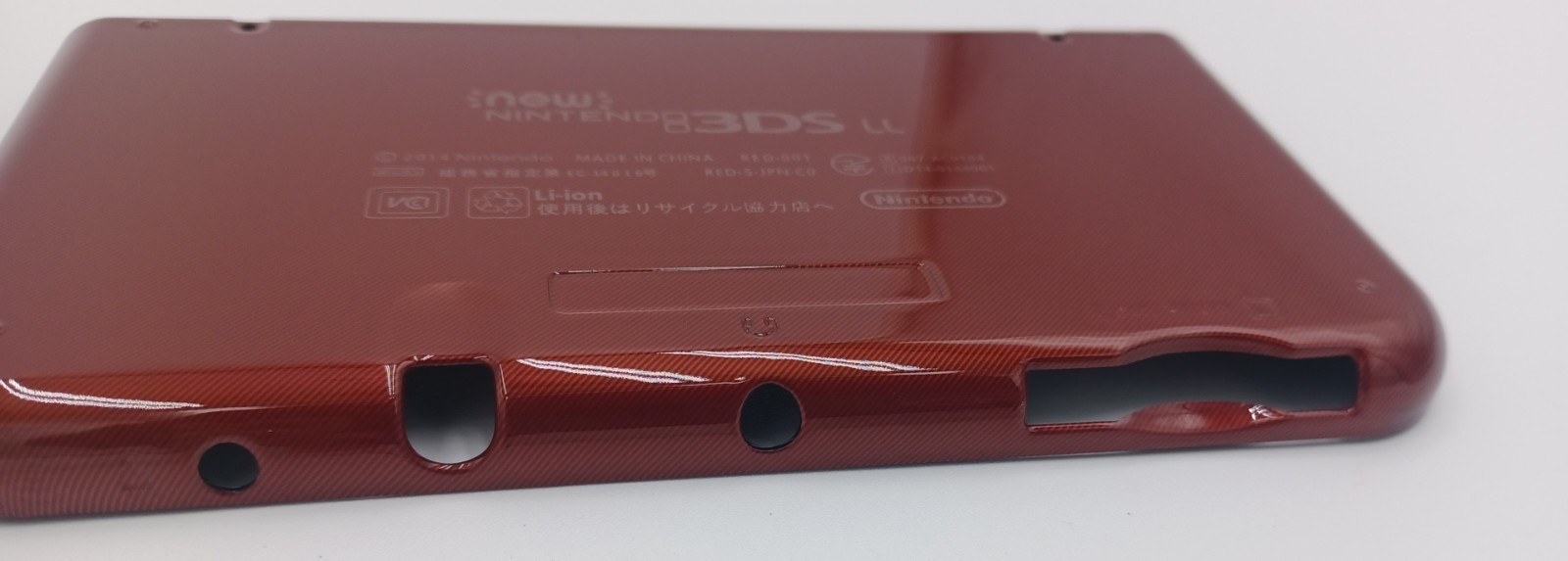 New Nintendo 3ds Xl LL Red Replacement Shells Front/Rear + Rubbers+Screws+Label
