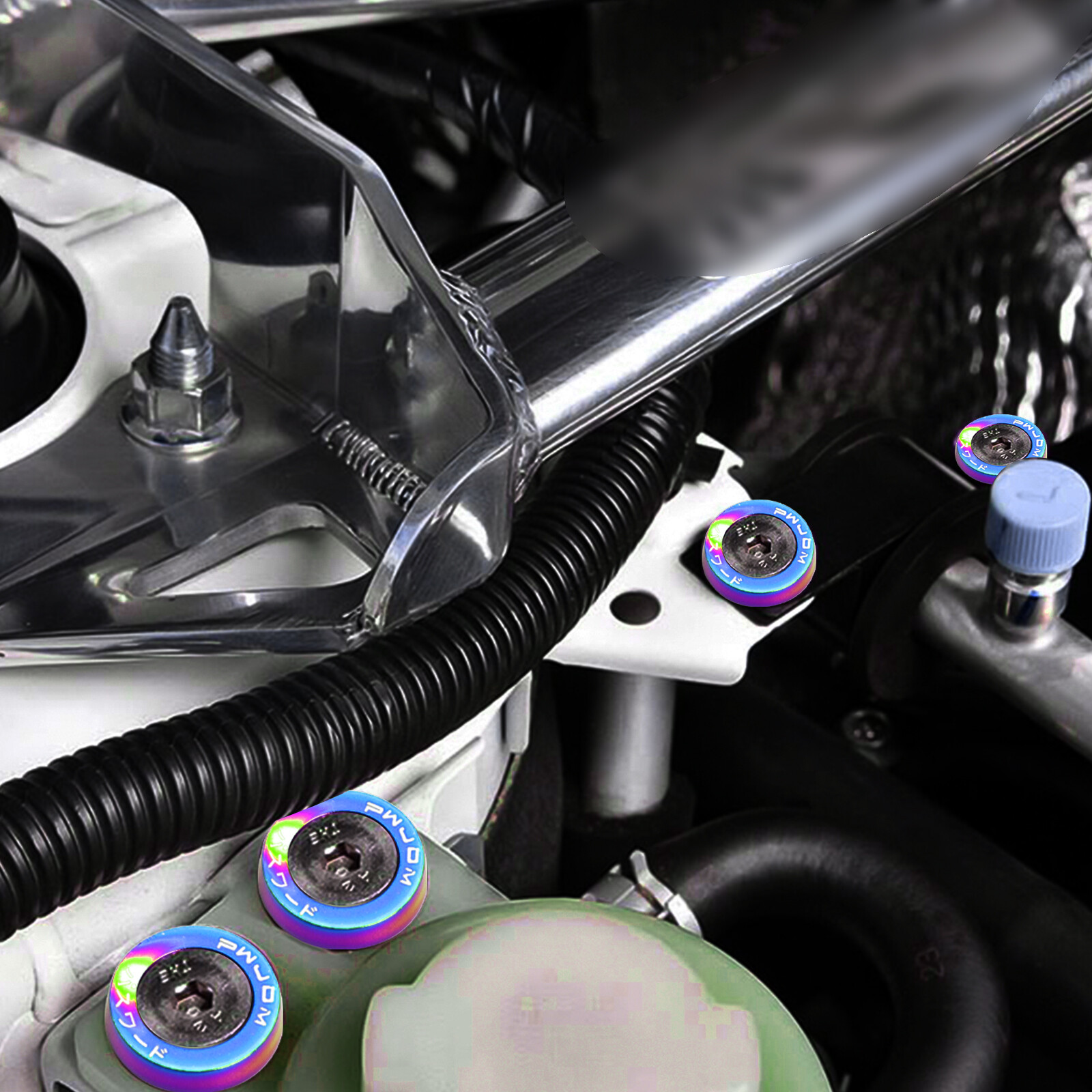 10x JDM Billet Aluminum Alloy Fender Bumper Washer Engine Bay Screw Bolts Kits