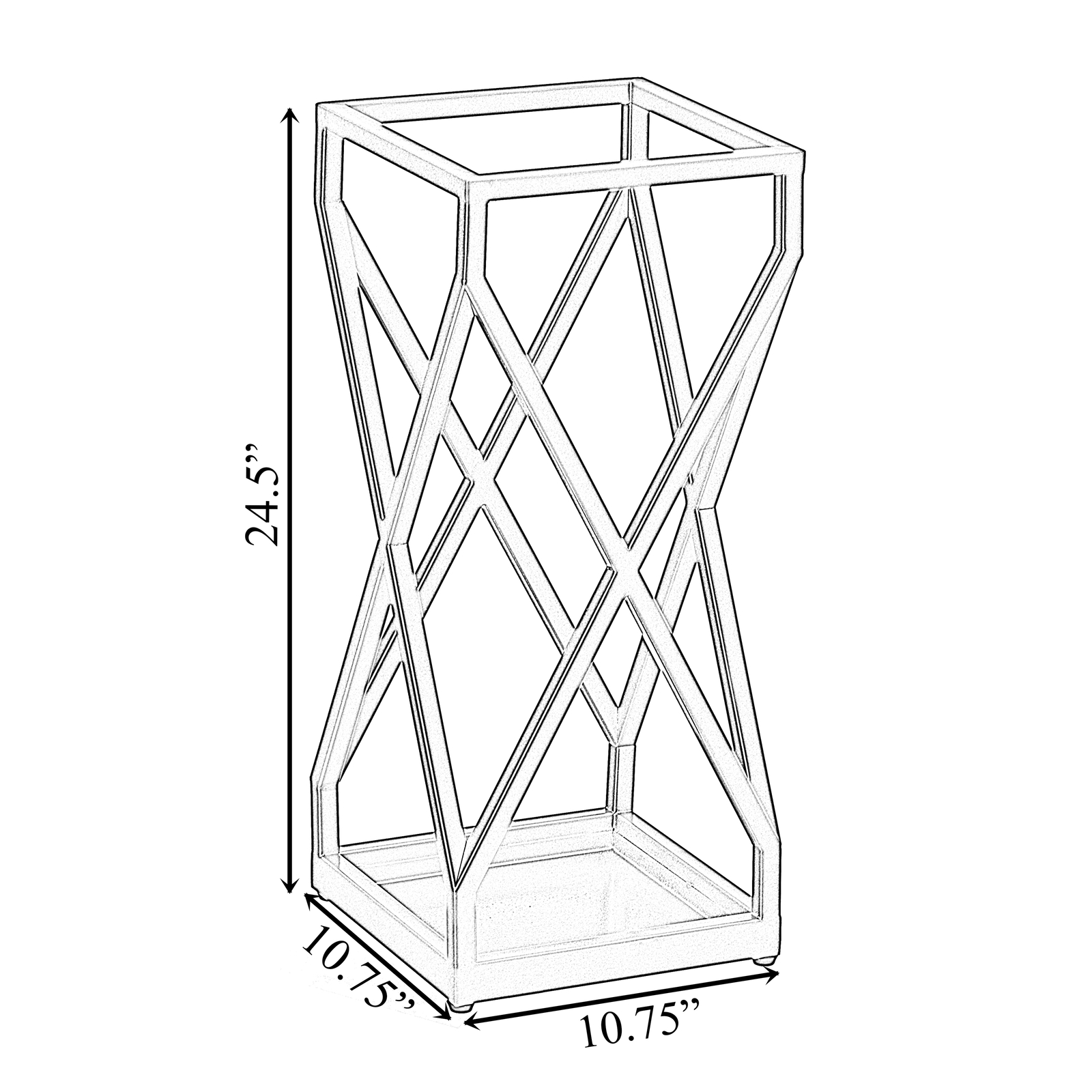 New Decorative Gold Square X Design Umbrella Holder Stand for Indoor and Outdoor