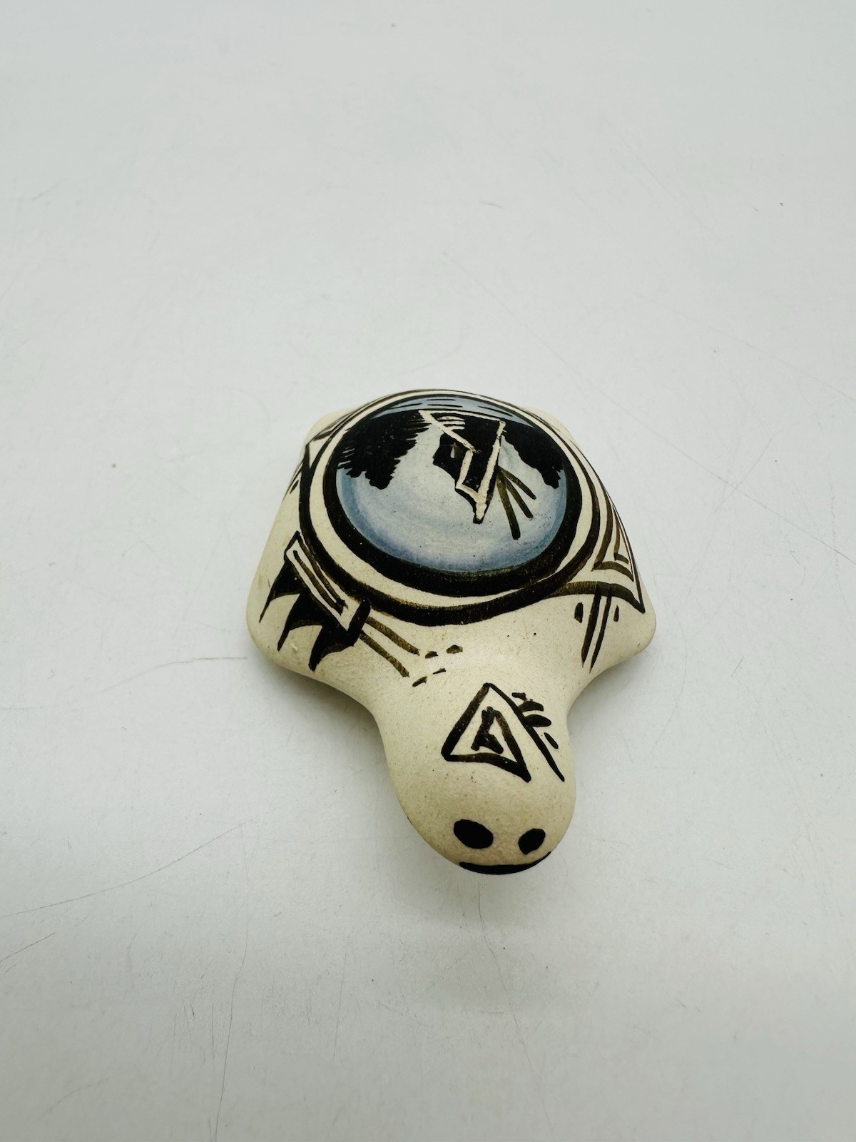 Acoma Pueblo Hand Painted Turtle Pottery Small Figurine