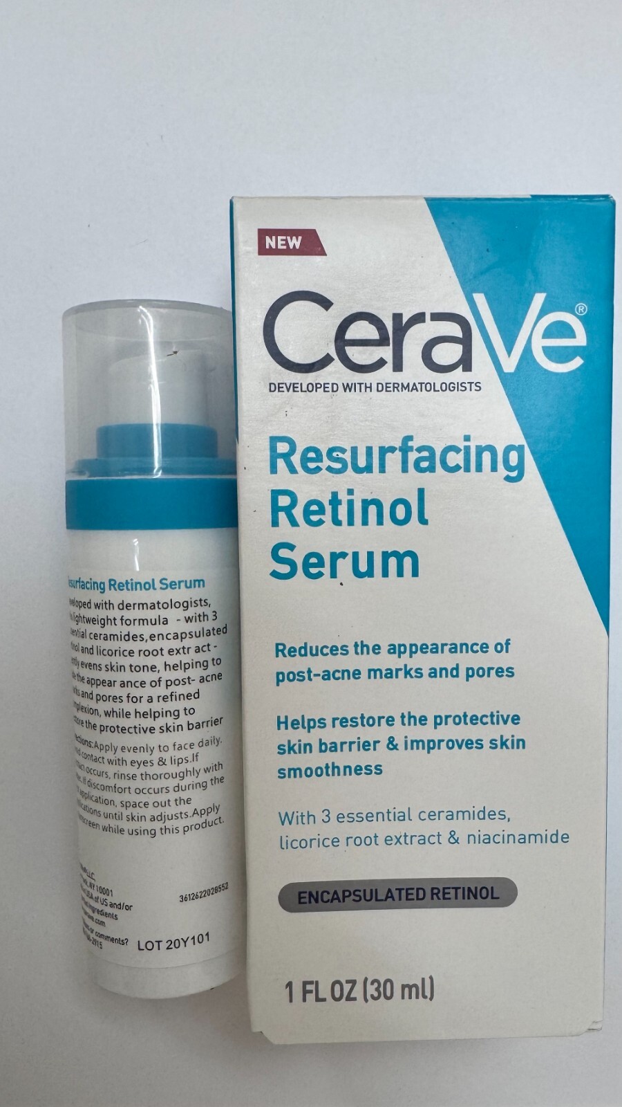 CeraVe Retinol Serum for Post-Acne Marks and Skin Texture 1oz (30ml)