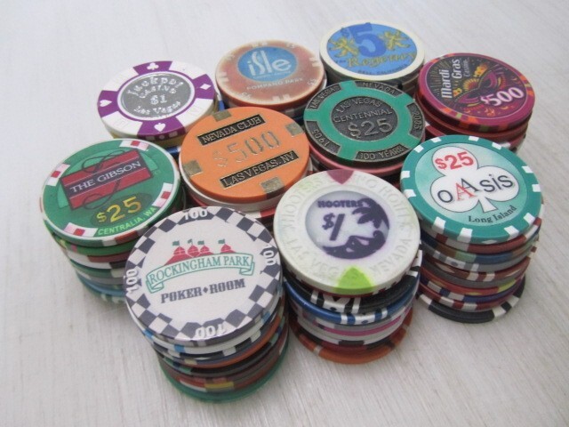 100 Casino Gaming Poker Chip Lot Las Vegas $1 New & Used Chipco Paulson Clay