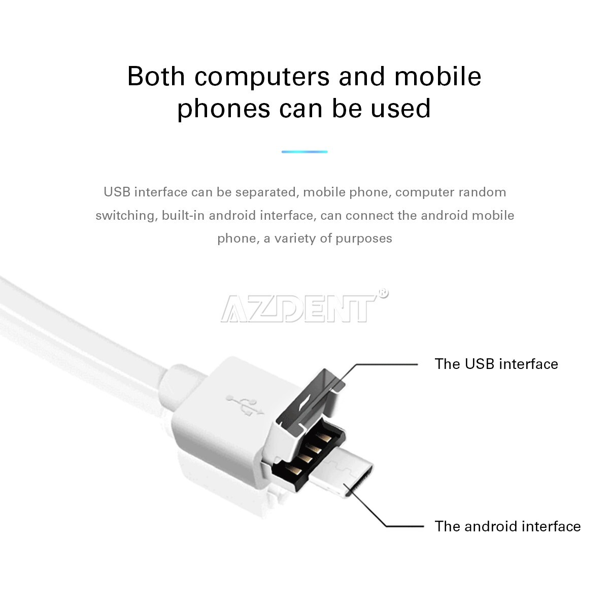 USA Dental Intraoral Camera USB HD Camera 8 LED Lights 3-speed Adjustment AZDENT