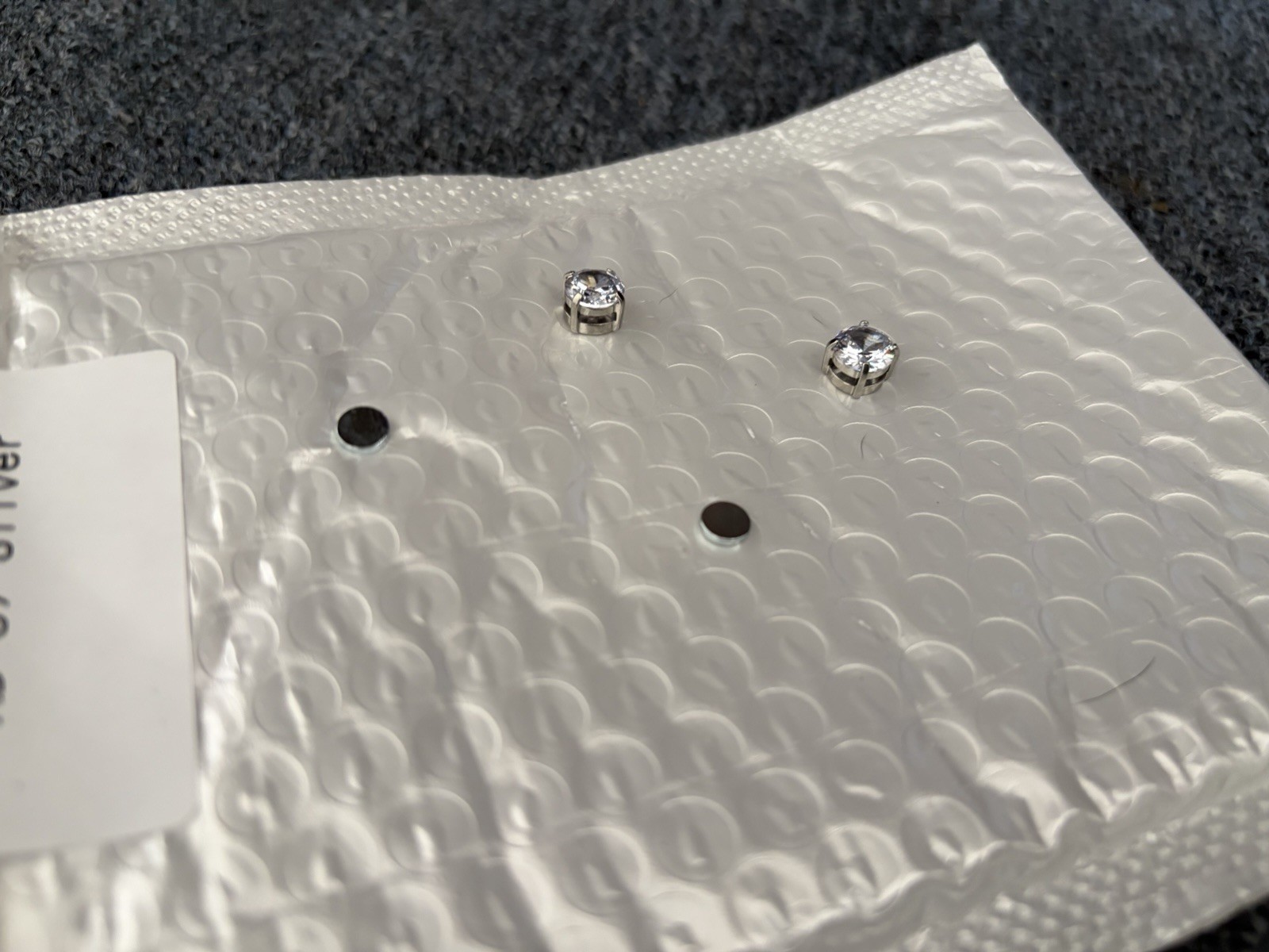 Magnetic Stud Earrings Non Piercing Simulated Zirconia Round Clip Jewelry