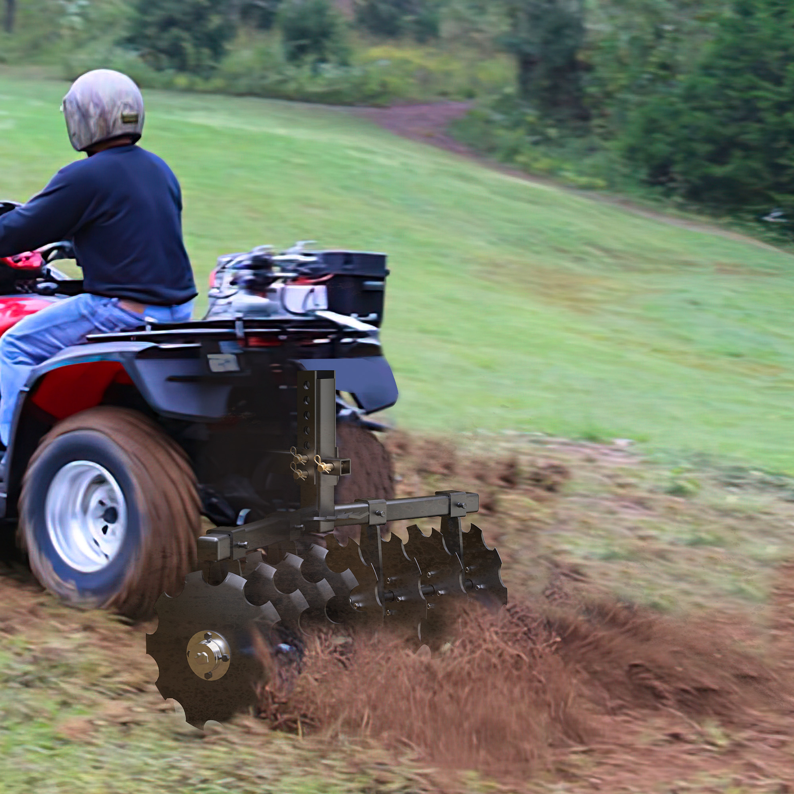 32" Cut Width Disc Plow Harrow With 2" Receiver Hitch Mount for ATVs /UTVs Heavy