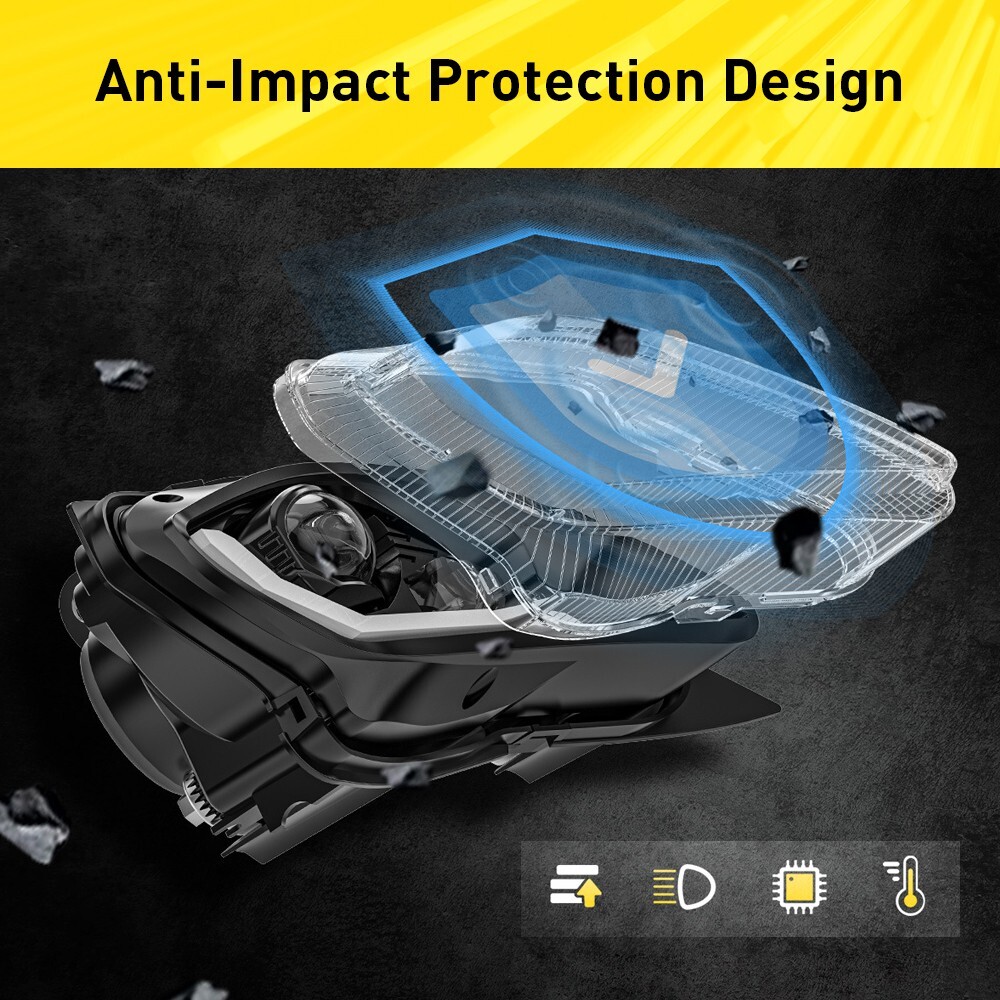 2PCS LED Headlights Head Lamps For Yamaha YFZ 450 Raptor 350 700 700R 2006-2023