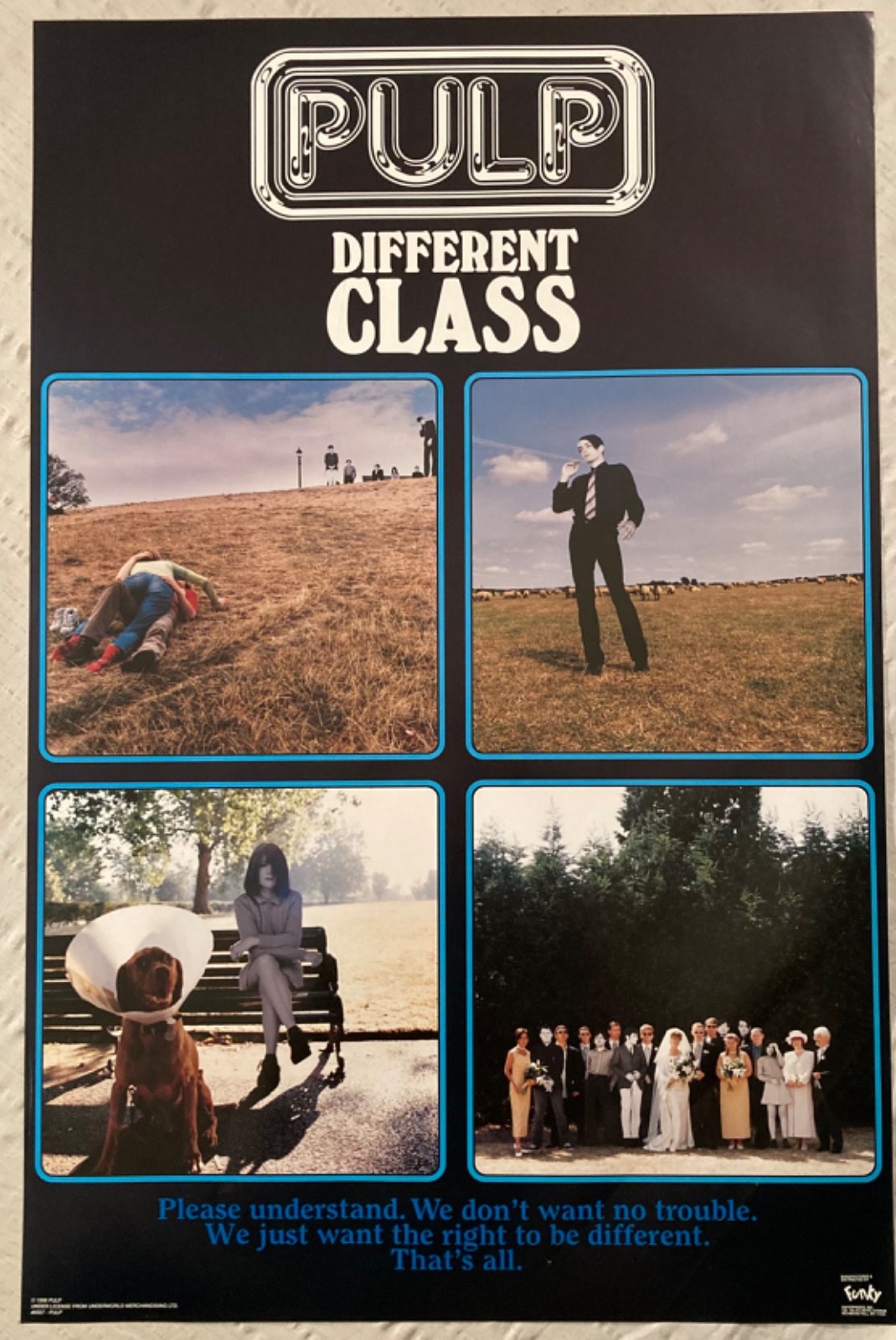 Pulp 1996 Poster Different Class Jarvis Cocker Funky