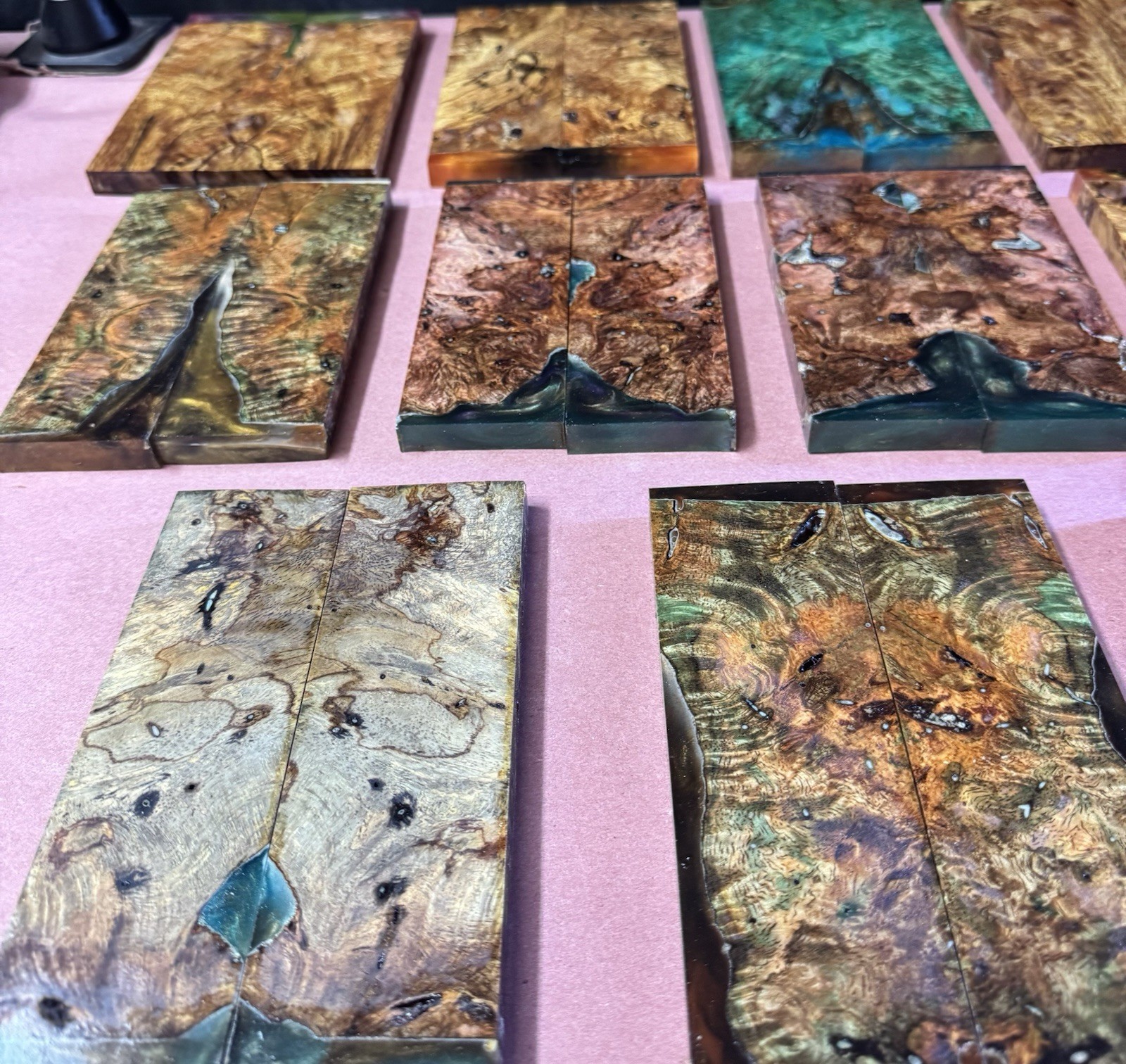 STABILIZED HYBRID MANGO BURL,KNIFE SCALE,TOOL HANDLE, This Sell Is For 1 Pair!