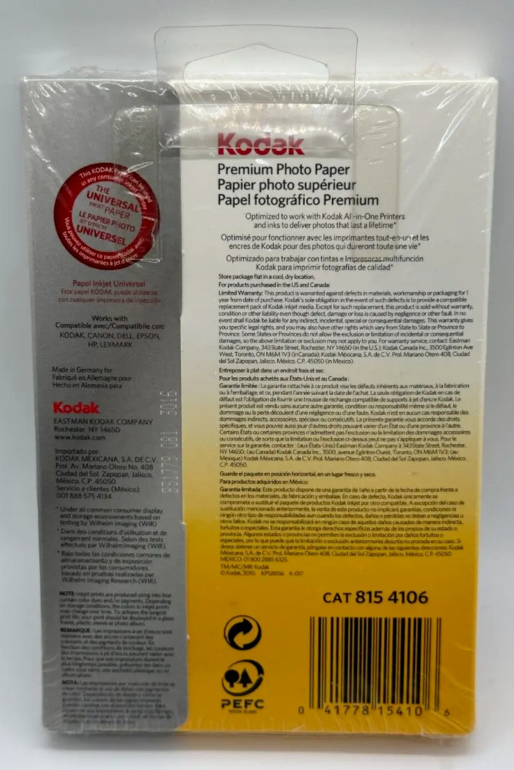 Kodak Premium Photo Paper 2 Packages 4 X 6