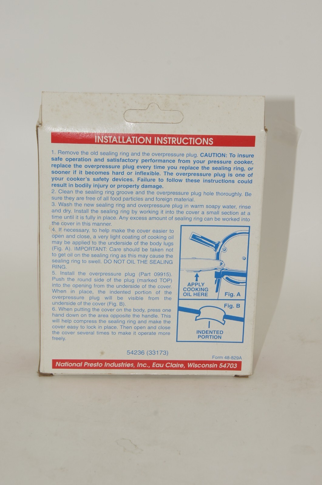 Presto Rubber Pressure Cooker Sealing Ring, 09924 New In Box