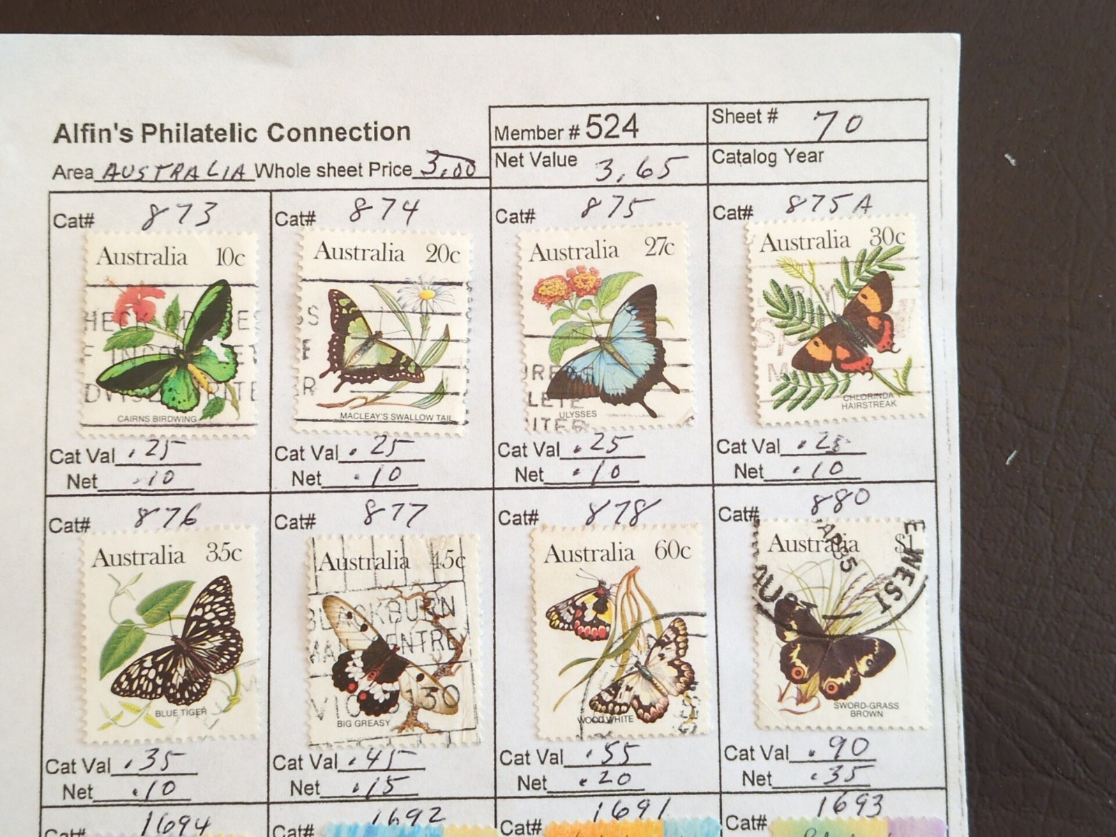 APC W5116 Australia used on circuit sheets with over $100 scv
