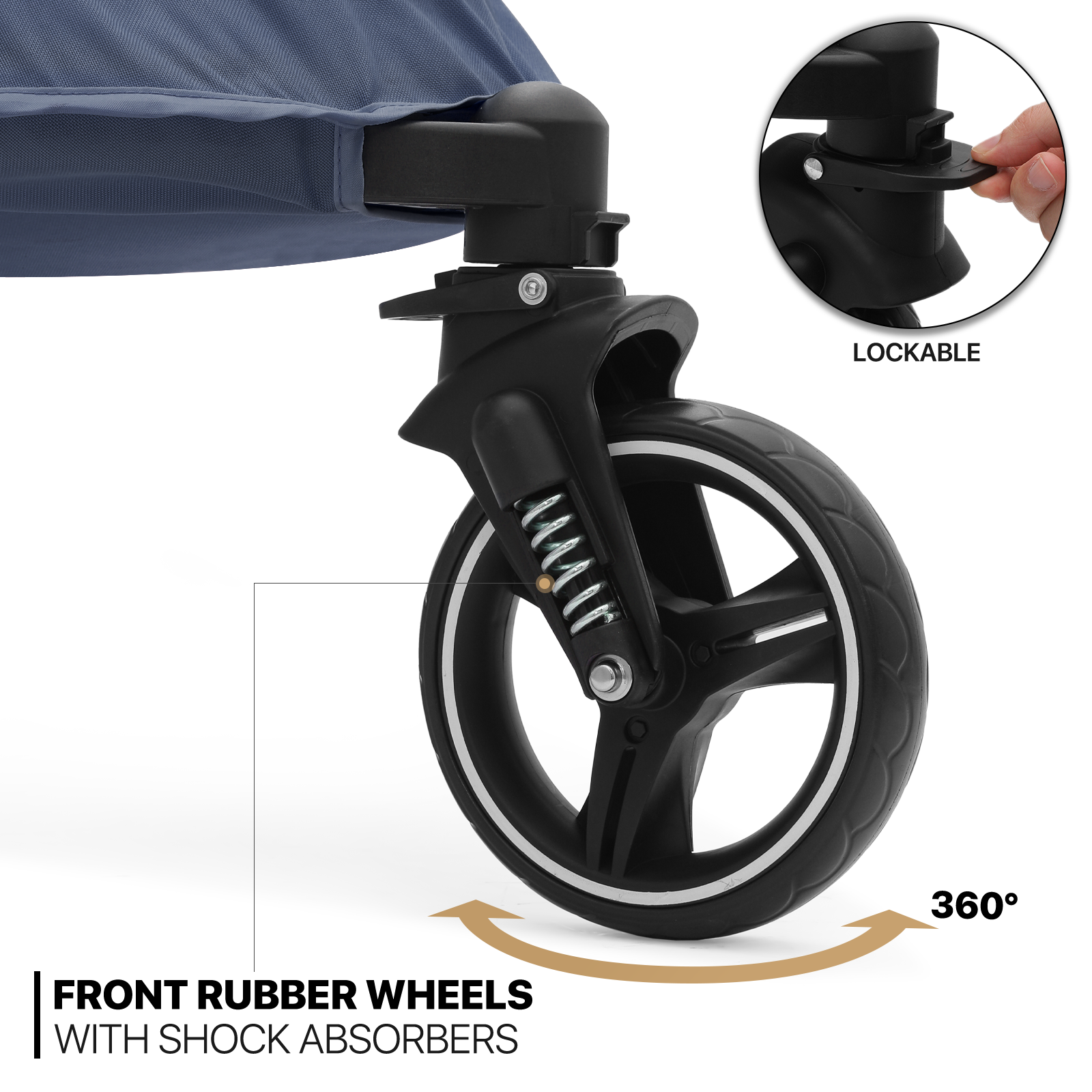 Foldable Dog Stroller Breathable Pet Travel Carrier Cart w/Foot Activated Lock