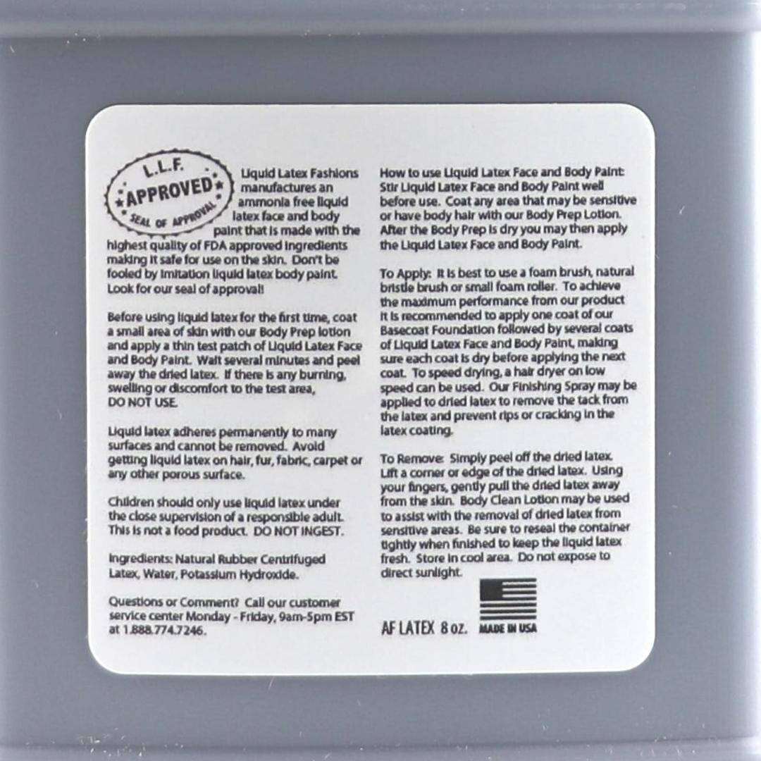 Liquid Latex - Black - 8 Fl Oz, Face and Body Paint, Ideal for Halloween