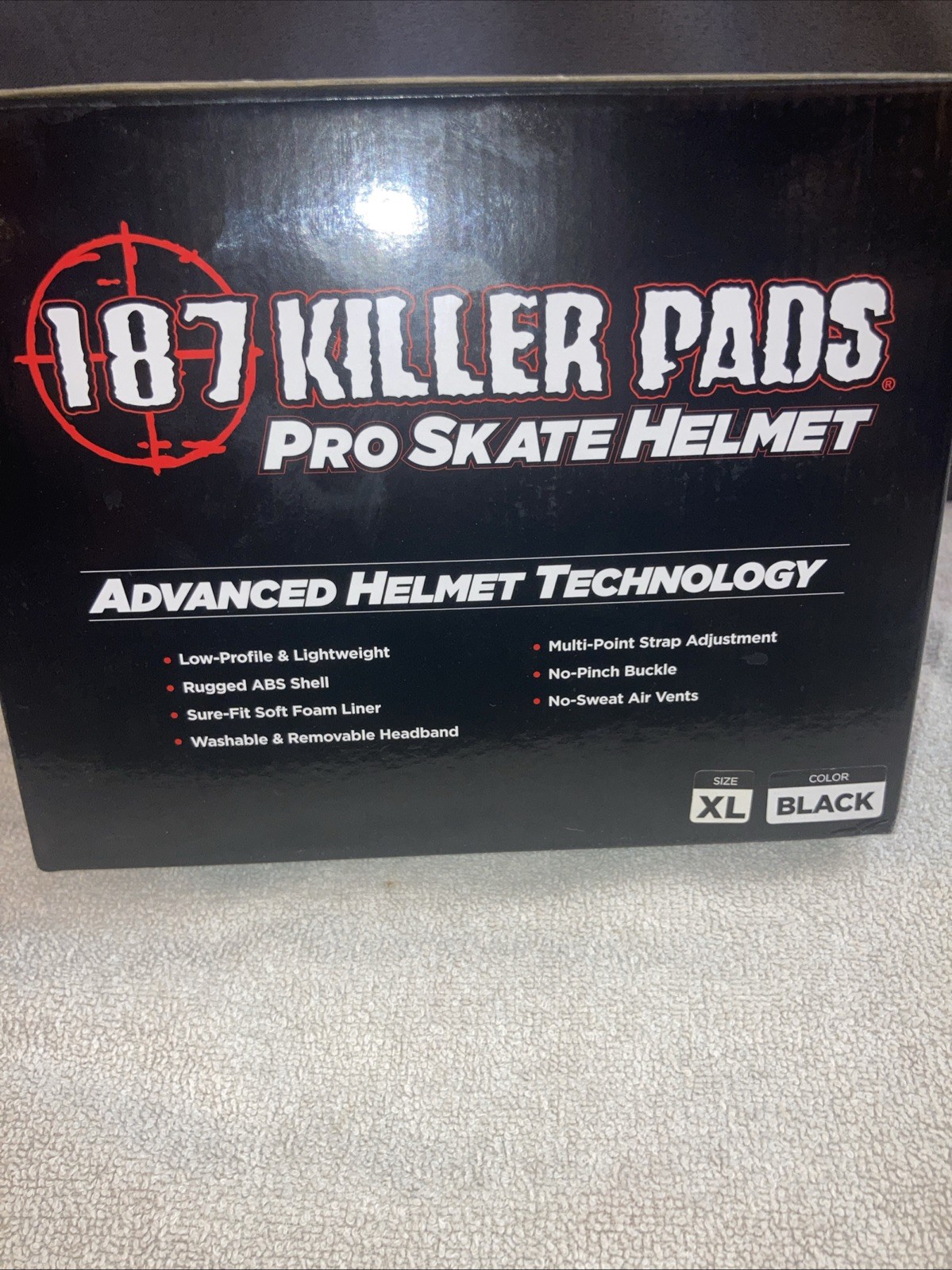 187 KILLER PADS New With Tag Pro Skate Helmet XL Black
