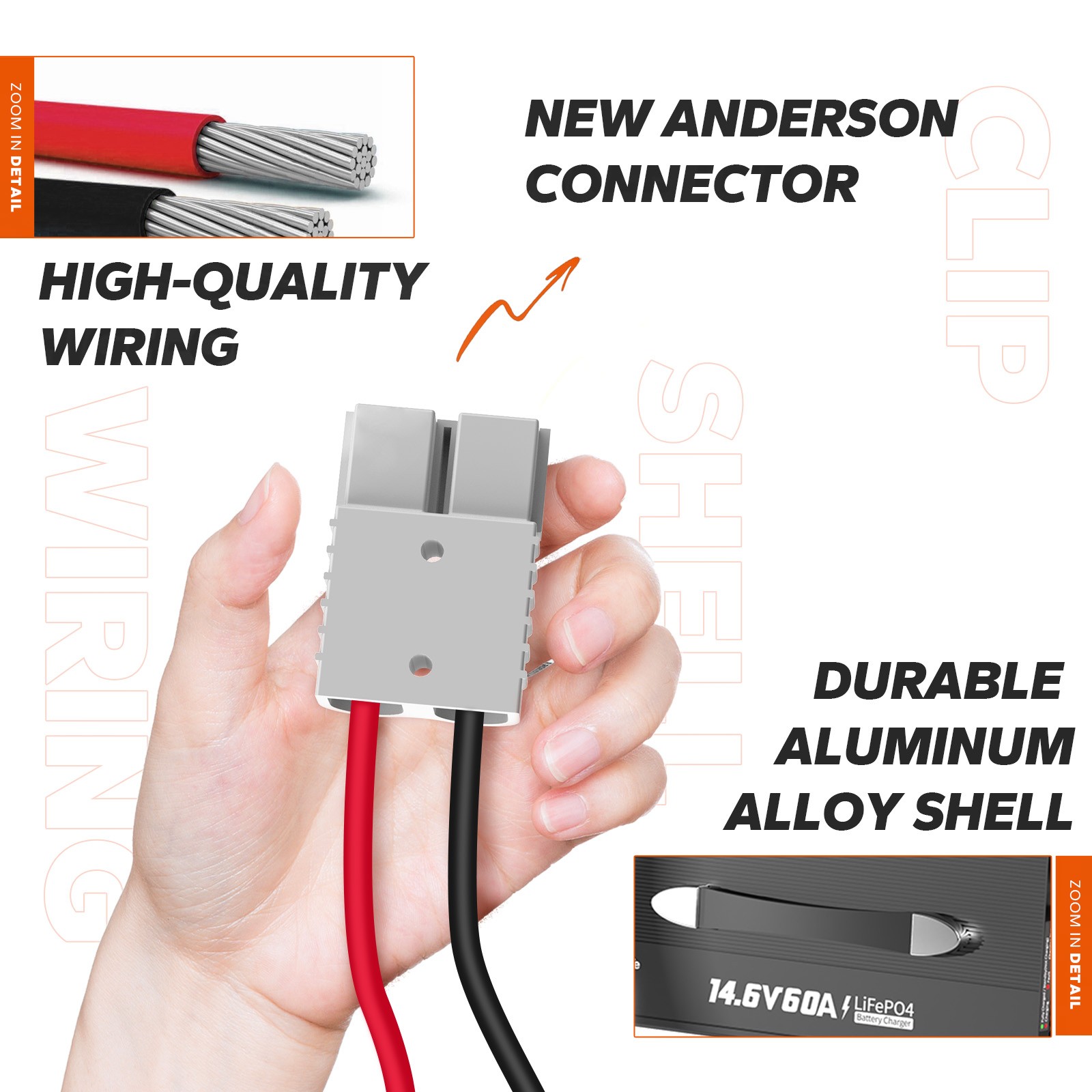 LiTime 12V(14.6V) 60A LiFePO4 Lithium Battery Charger Mountable -Refurbished