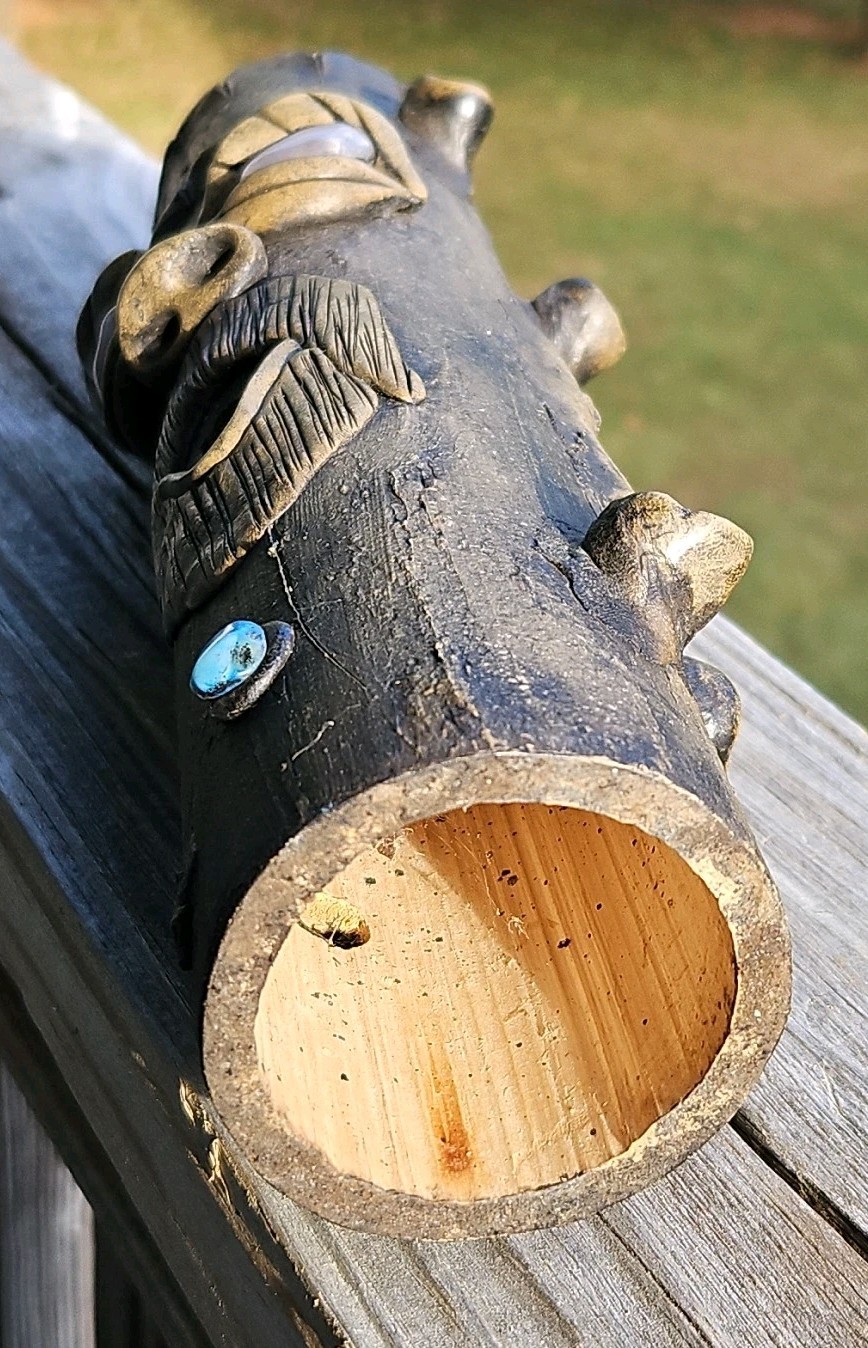 Tree Tower Incense Burner, Tiki Face With Stone Eyes, Smoker, Smoke