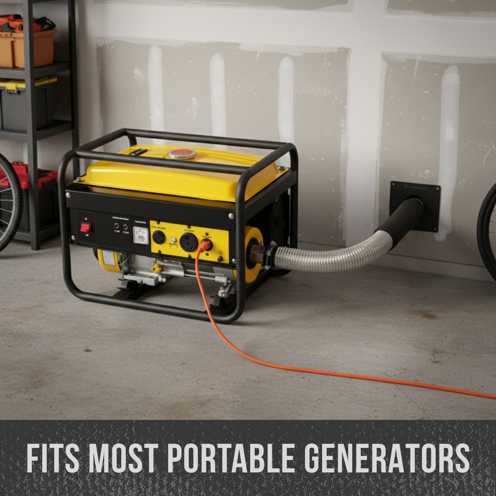 Generator Exhaust Extension Muffler w/Wall Mounting Kit - Universal Fit