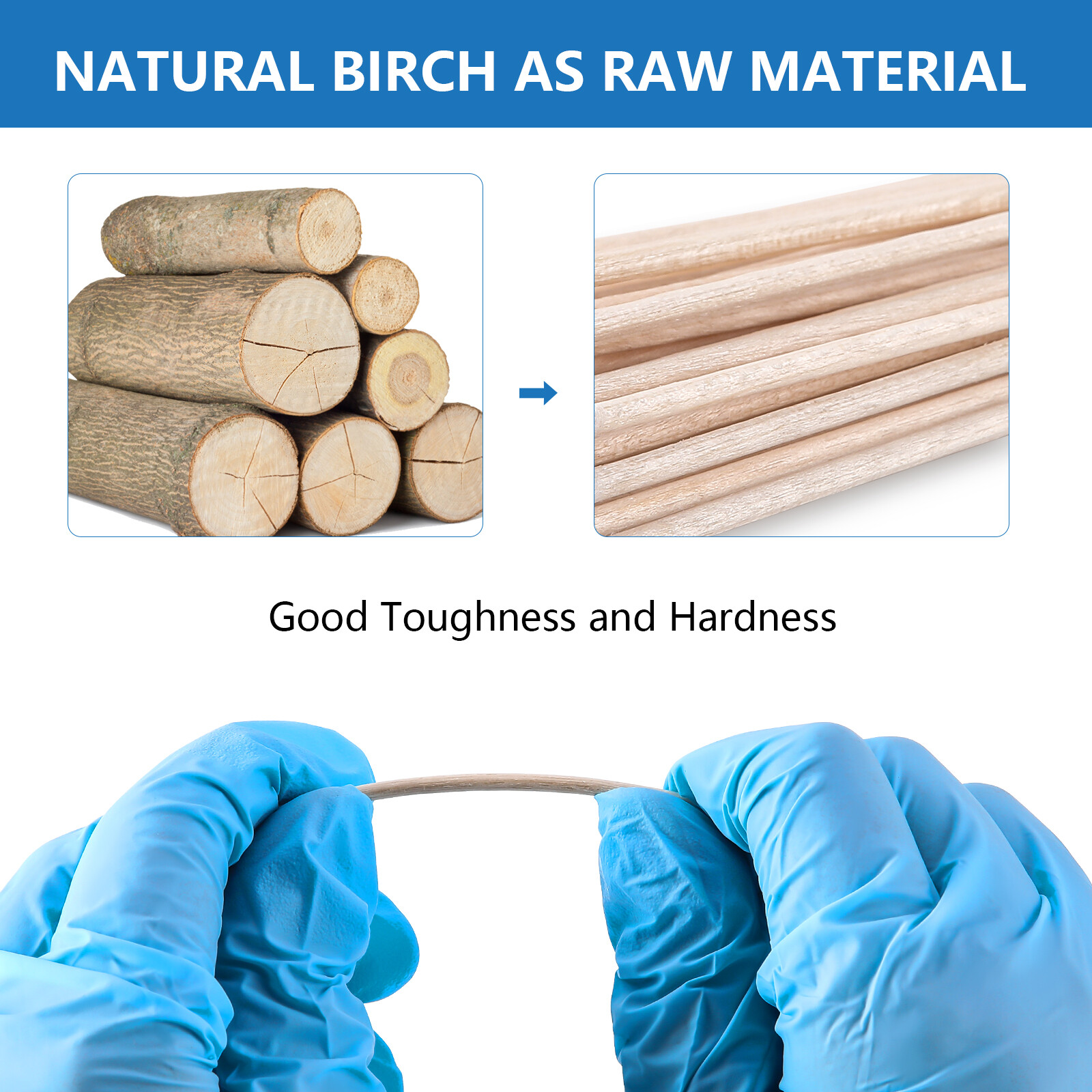 JMU 3" Sterile Cotton Swabs Q-tips Wood Handle Cleaning Applicators 200pcs/box