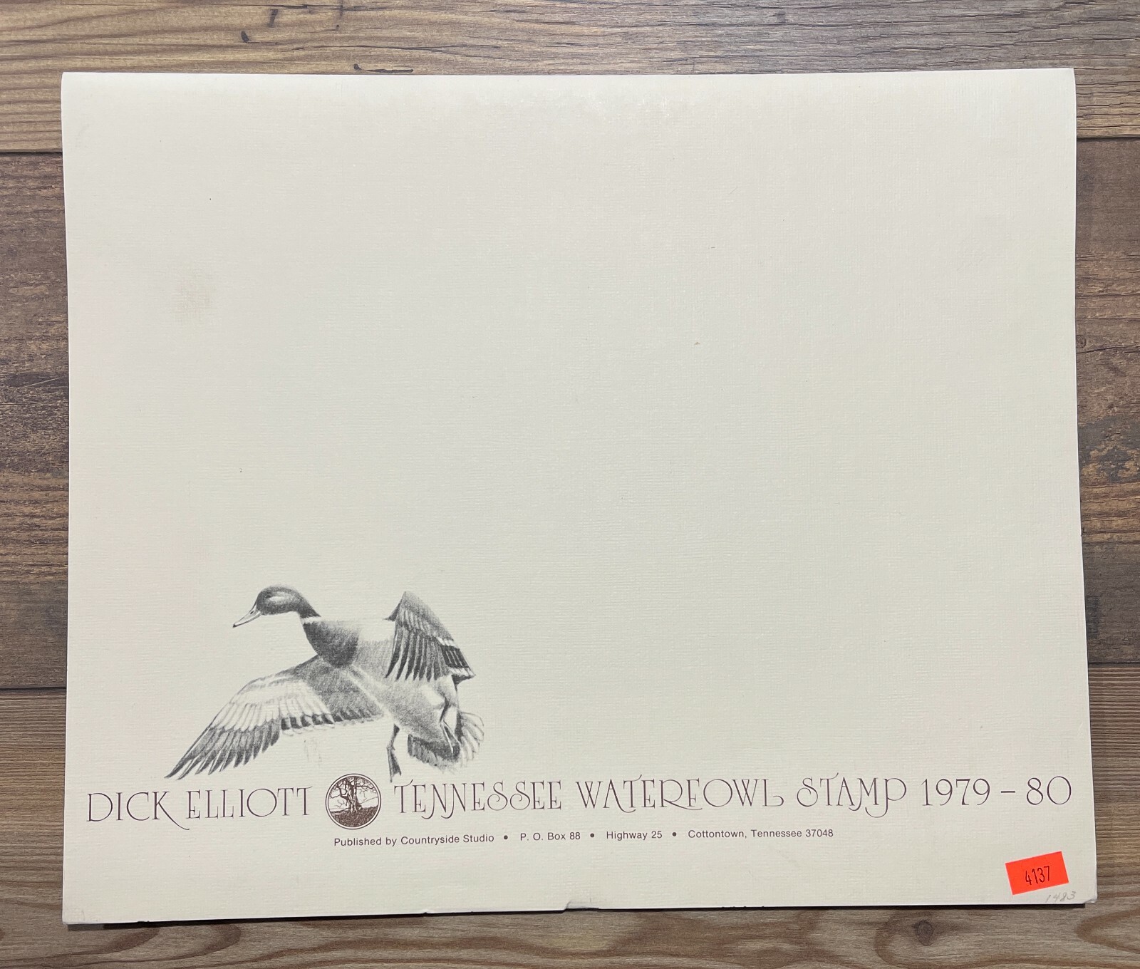 1979 TENNESSEE - State Duck Stamp Print - with STAMP! **First of State**