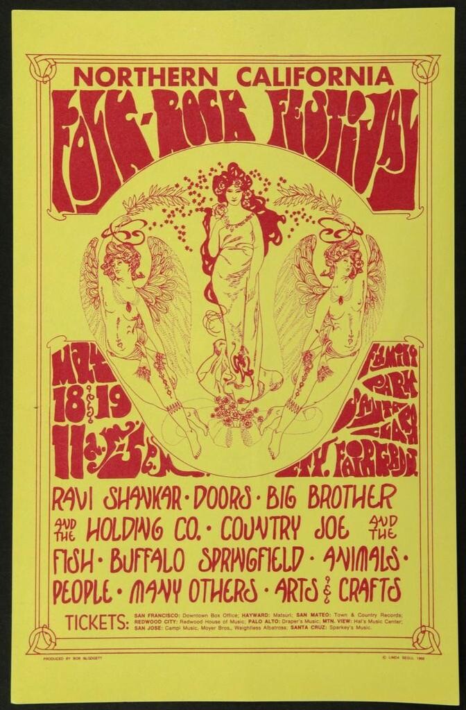 The Northern California Folk Rock Festival 1968 The Doors Ravi Big Brother& More