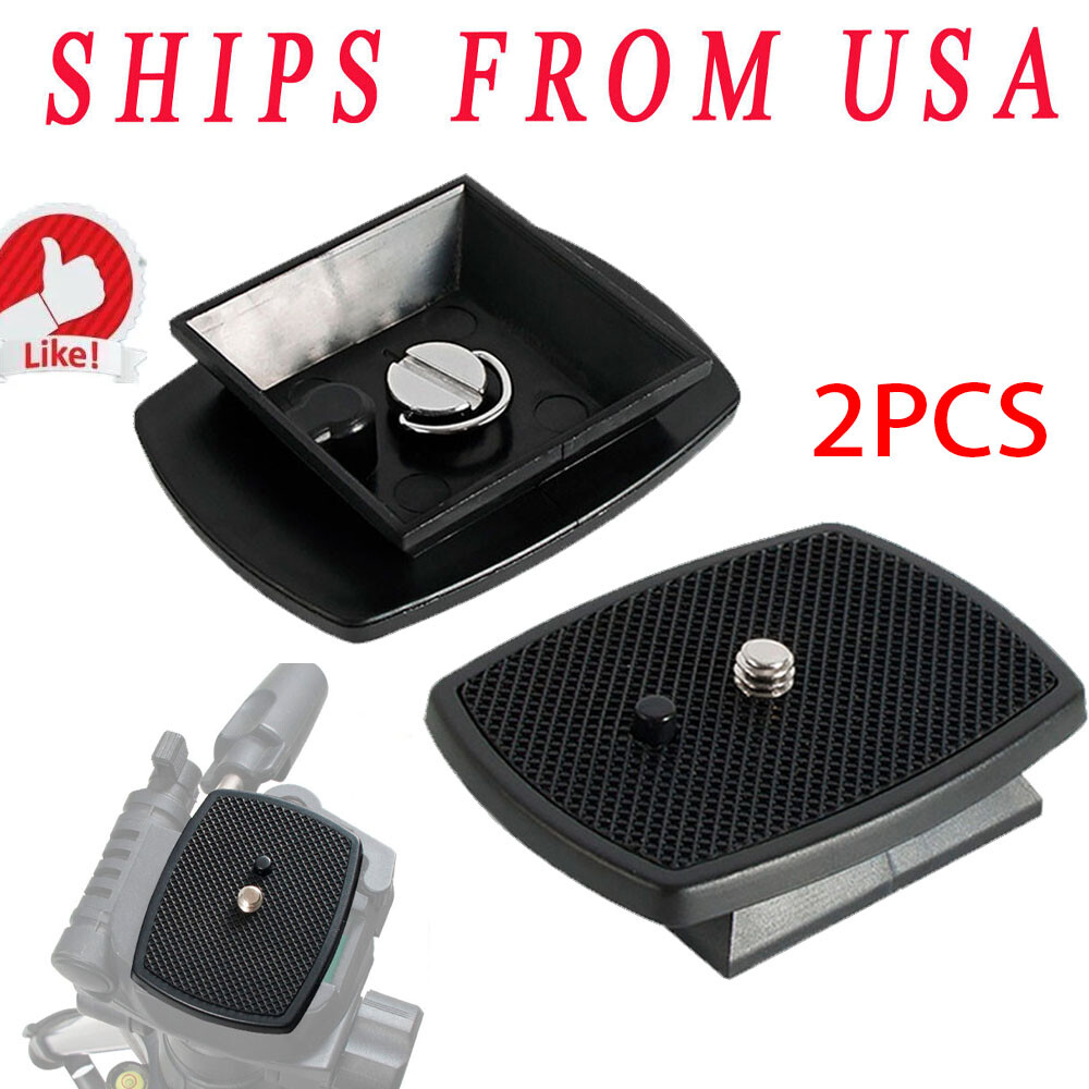 2pcs Quick Release Plate For SLR DSLR Digital Camera Tripod Screw Adapter Mount