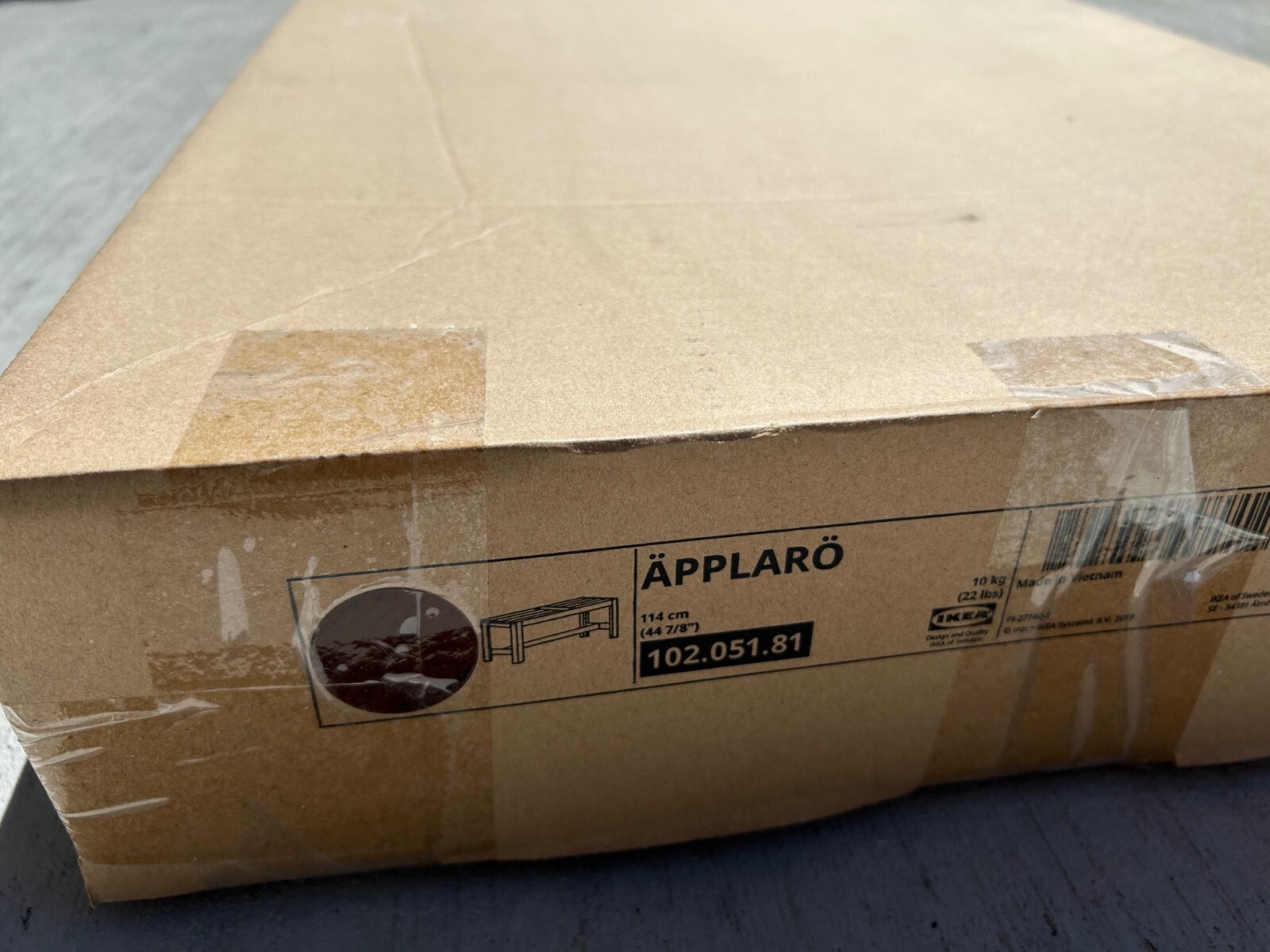 Ikea APPLARO Bench, outdoor, brown stained 102.051.81 - NEW