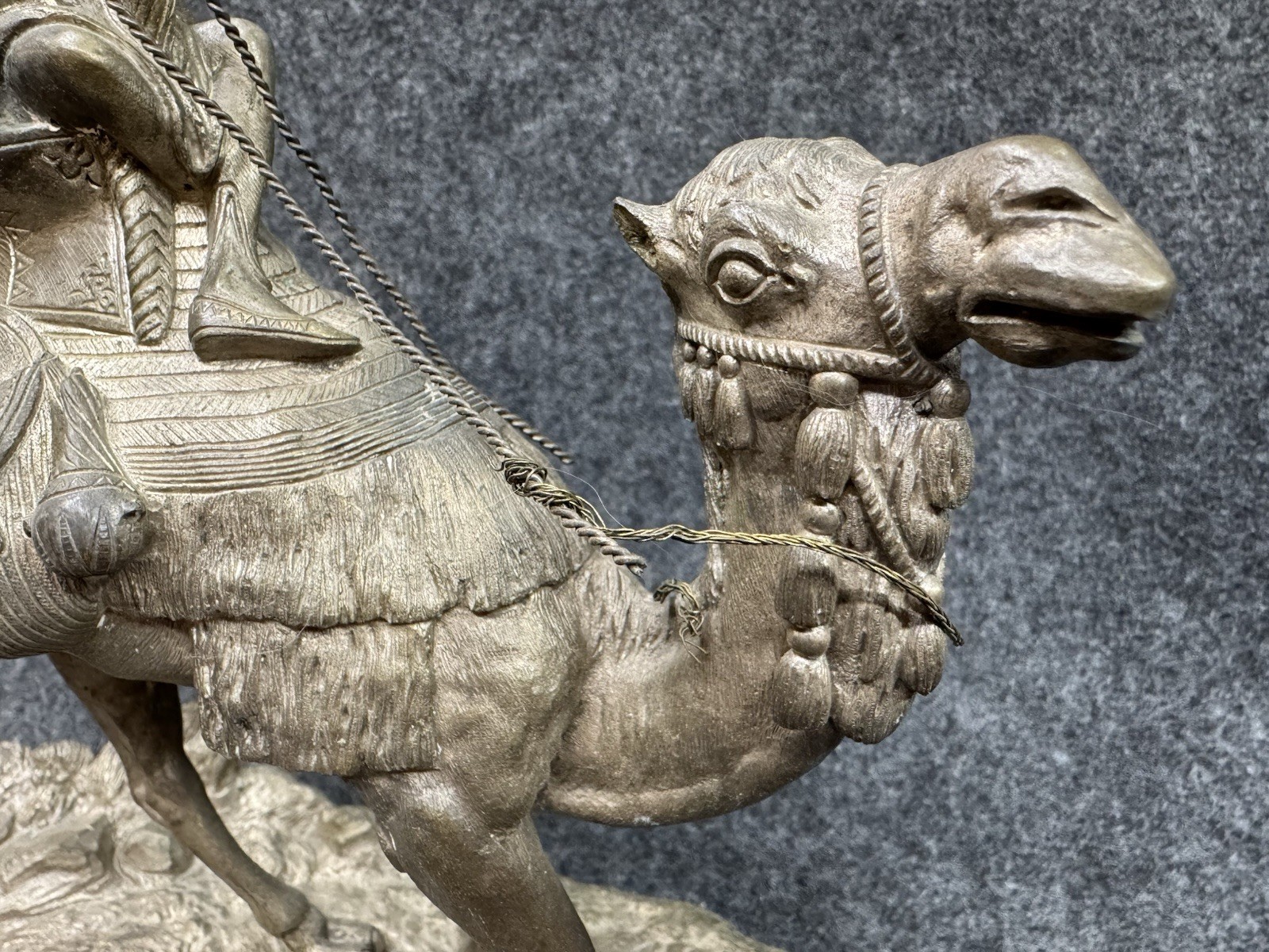 AGATHON LEONARD Antique Bronze Sculpture ~ Arab on Camel Art Signed Rider A 10”