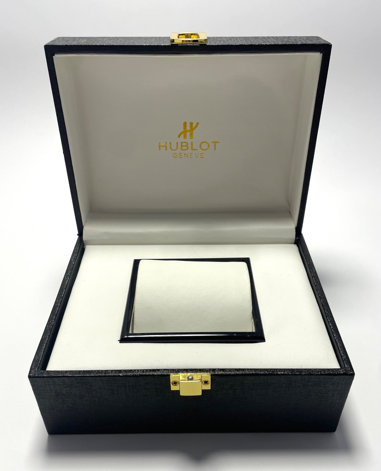 Hublot Geneve Watch Box Case Black w/ Outer Box Pillow Authentic