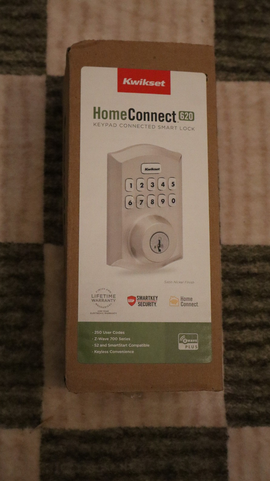 Kwikset Home Connect 620 Z-Wave Smart Entry Door Deadbolt Lock Satin Nickel