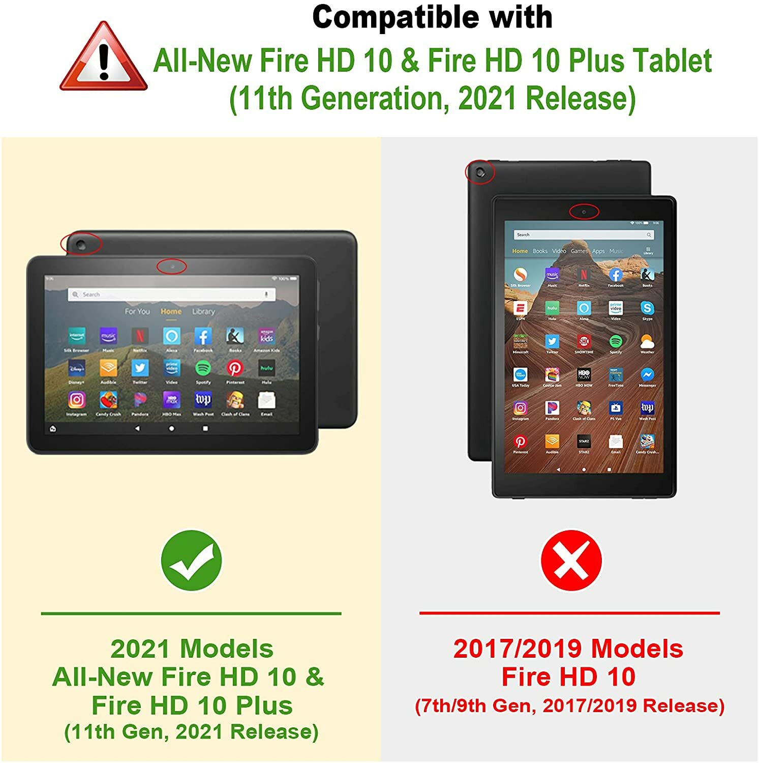 For Fire HD 10 /HD 10 Plus 11th Gen 2021 Smart Case Slim Fit Standing Cover