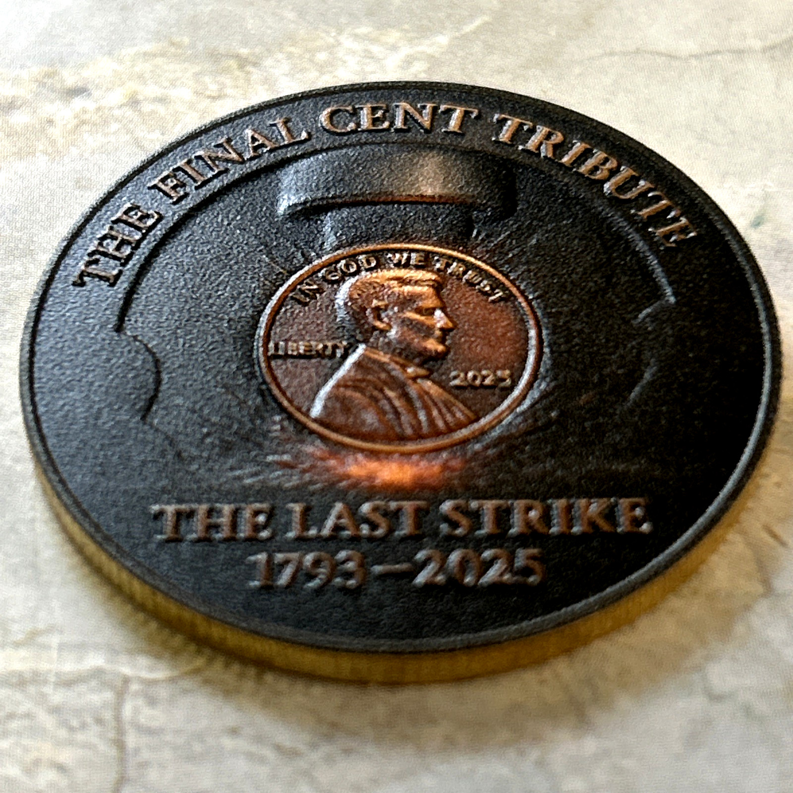 The Final Cent Tribute-R.I.P. 1793-2025 Penny Commemorative Coin Medal