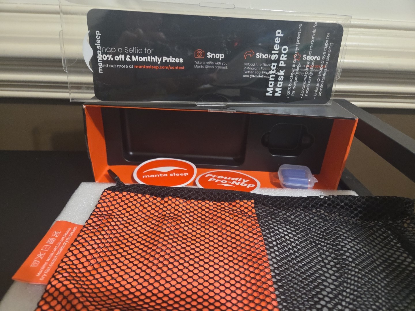 MANTA Pro Sleep Mask (100% Light Blocking) NEW OPEN BOX ITEM