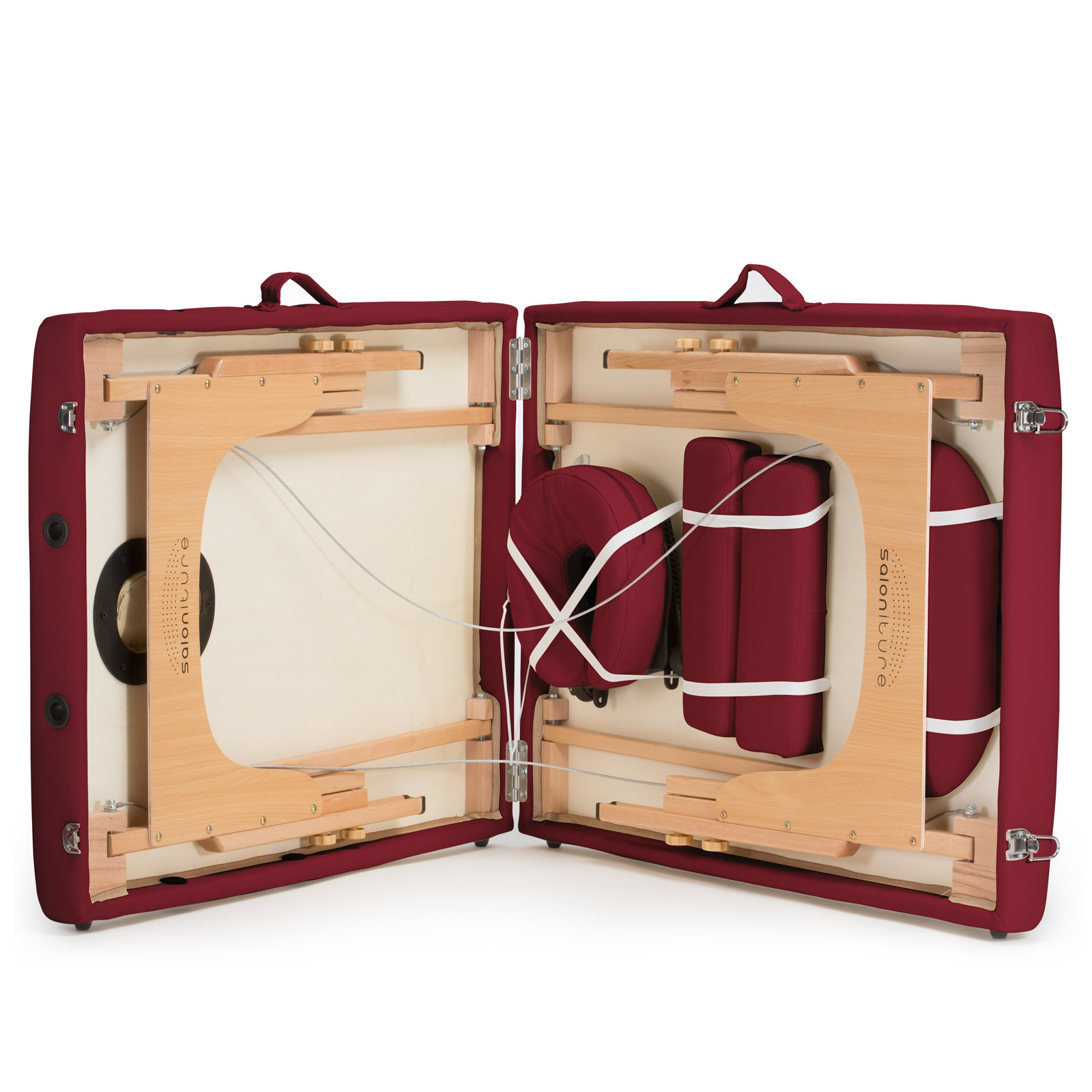 Burgundy Portable Massage Table with Carrying Case