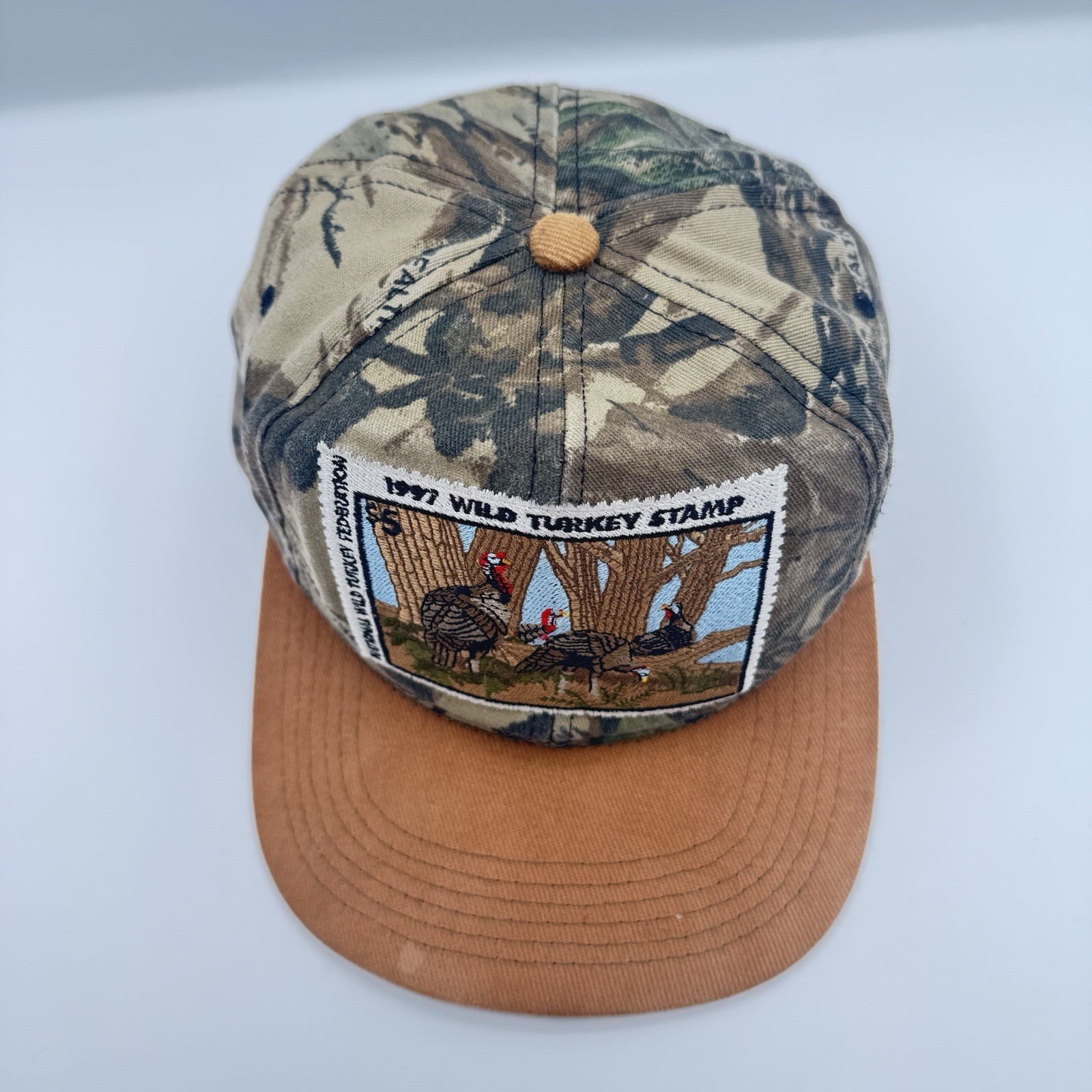 1997 Wild Turkey Stamp Hat National Wild Turkey Federation Vintage Made In USA