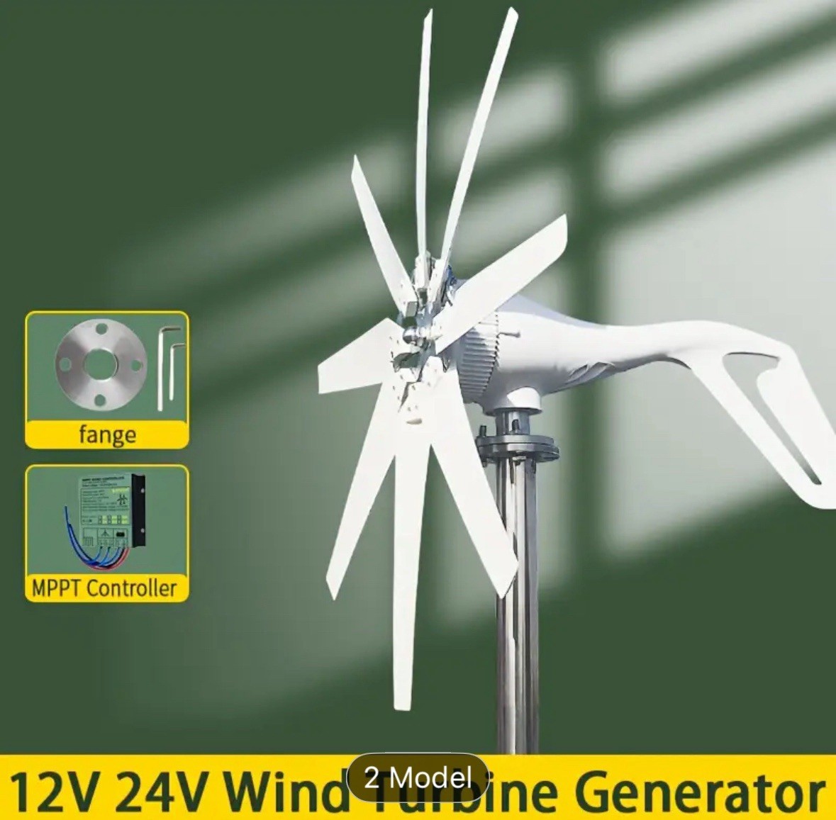 1000W Windmill Turbine Generator With MPPT Controller 8 Blade Complete Power Sup