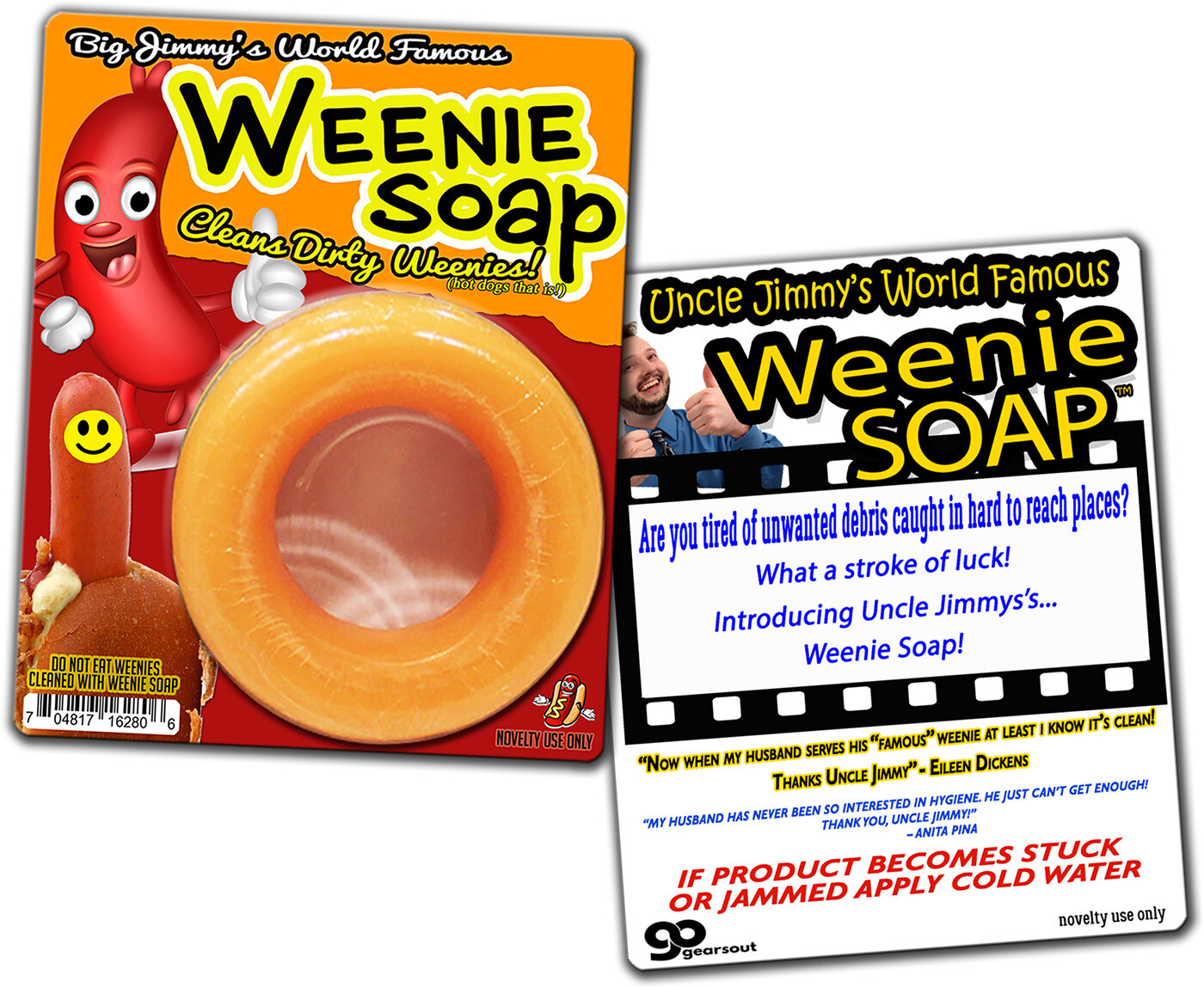 Weenie Soap - Cleans Dirty Wieners - Fun Novelty - Funny Men's Gag Gift Joke