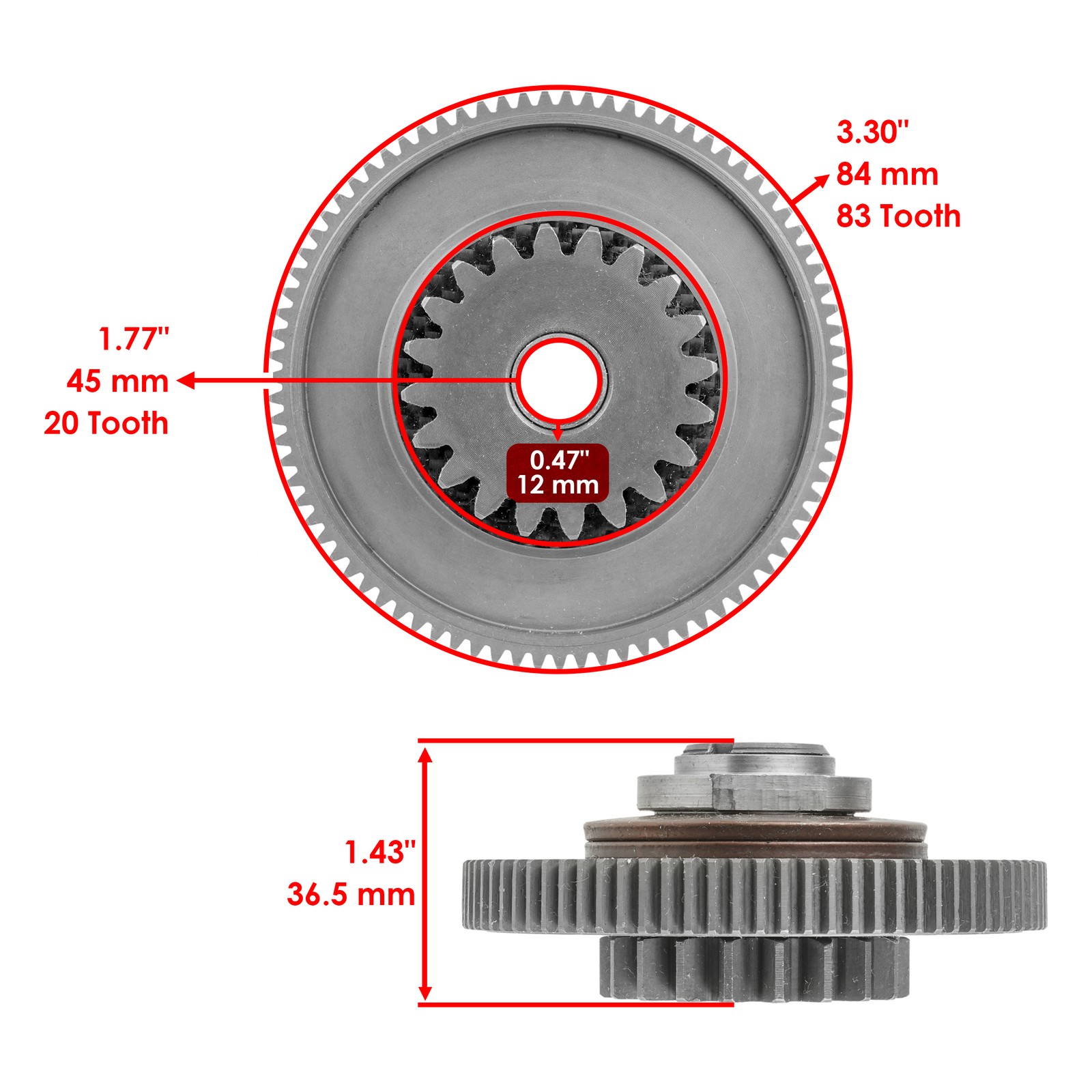 Starter Clutch Torque Limit Idler Gear Gasket For Polaris RZR 4 900 2014-2018