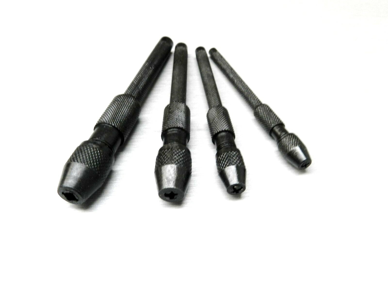 4 Pc Pin Vise Set Hand Held Hollow Handle Black Finish 4 Piece Vice Chuck Sizes