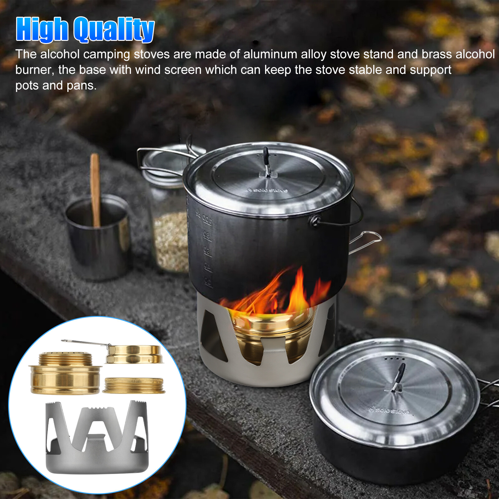 Mini Portable Alcohol Stove Burner Outdoor for Backpacking Hiking Camping Tool