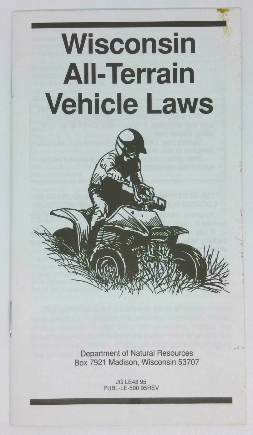 Vintage 1995 Rev Wisconsin Conservation ATV License Regulation Booklet
