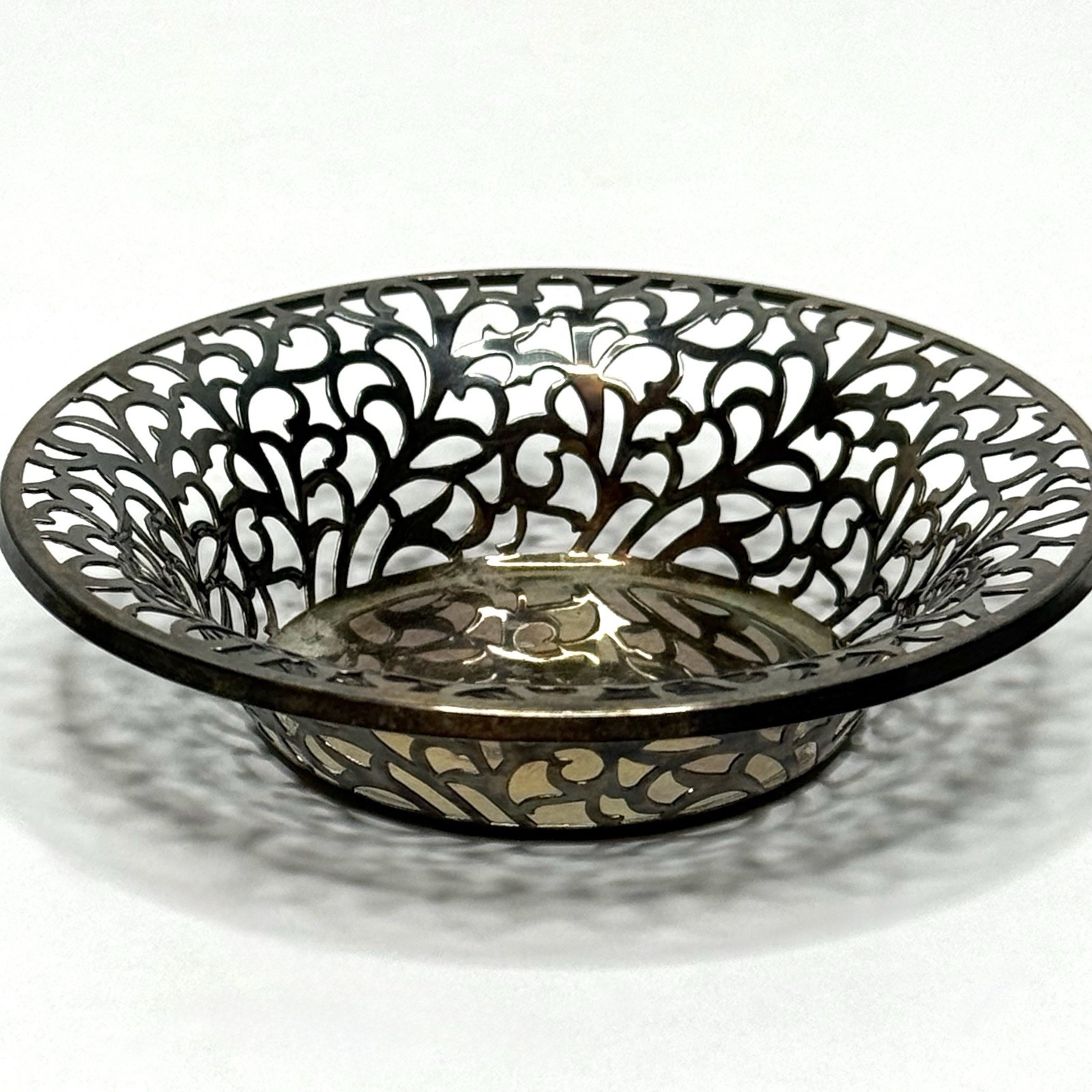Antique WMF German 800 Silver Reticulated Pierced Bon Bon Dish Art Nouveau c1900