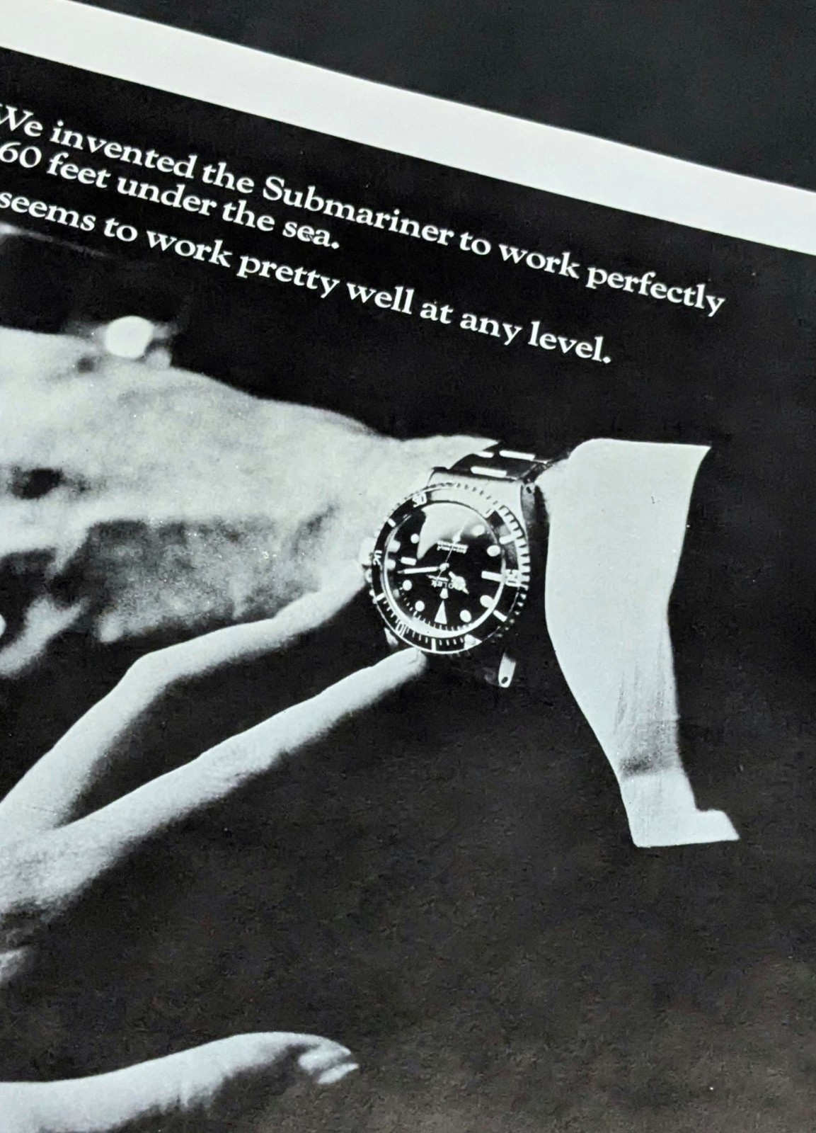 1966 Rolex Submariner 5513 Rare White Border Variation Print Ad 11" x 8.5"