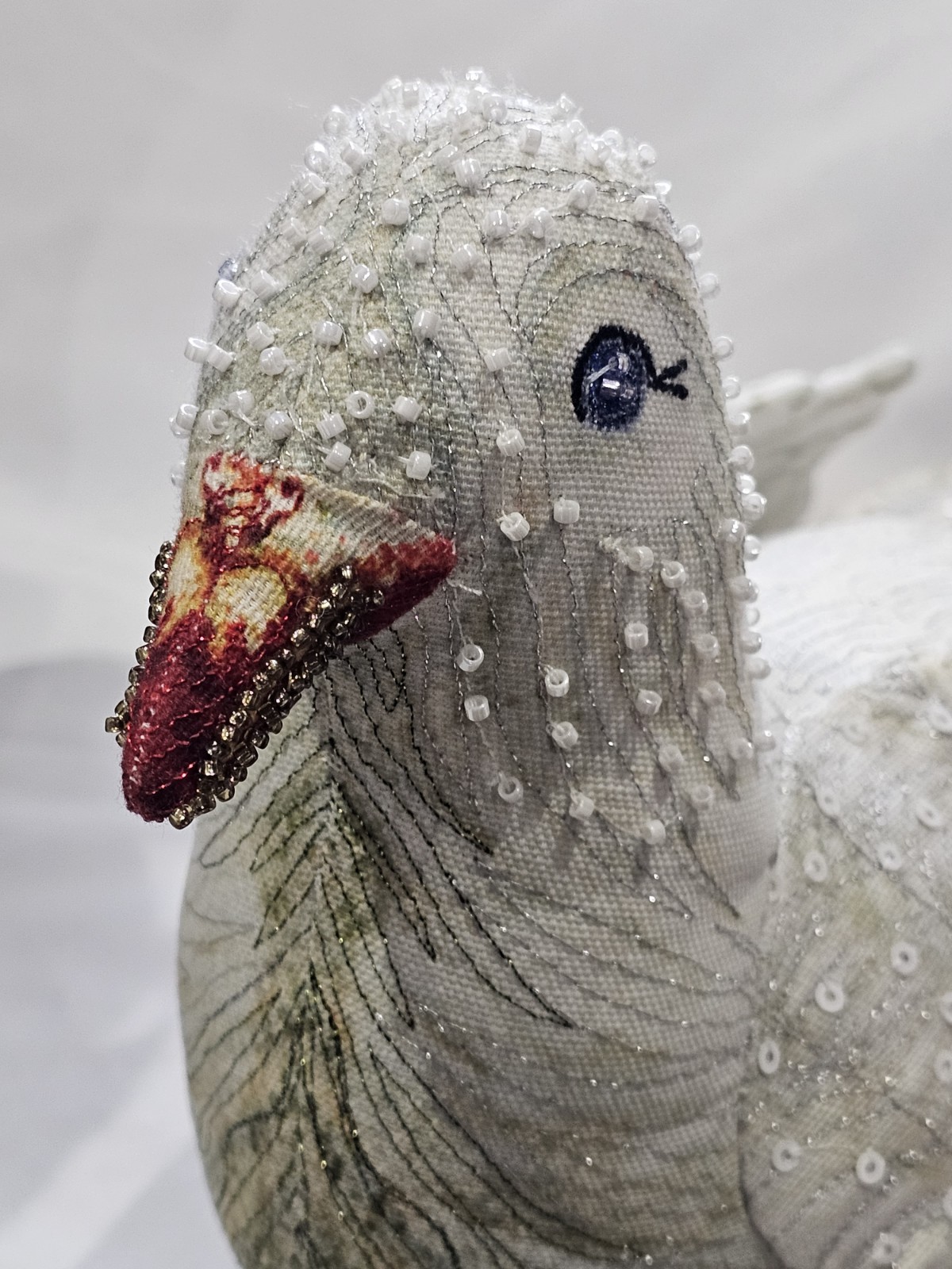 John Derian Target Dove Pillow Sequined Embroidered Beaded Decorative