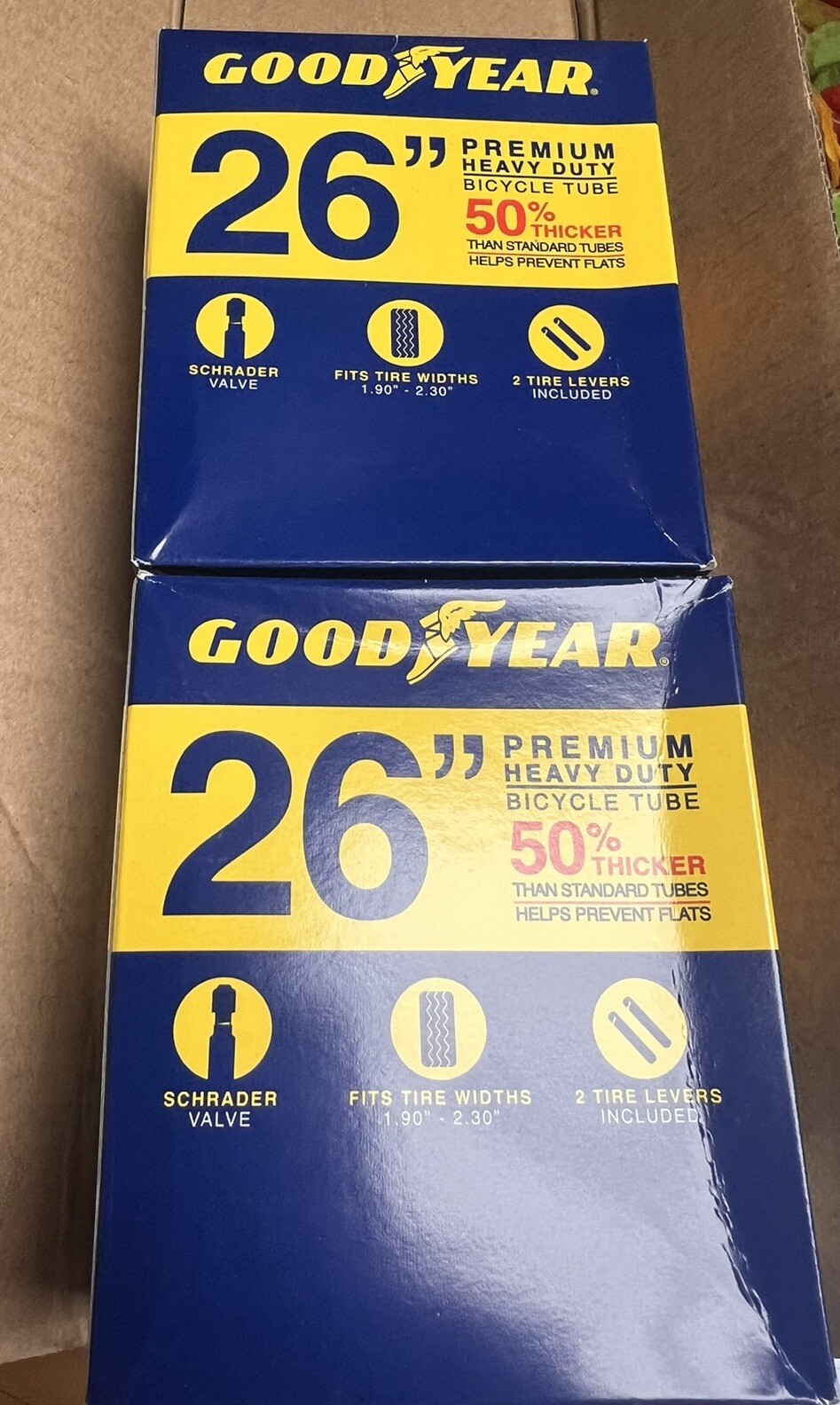 2 New Goodyear 26” Heavy Duty Bicycle Tube BRAND NEW